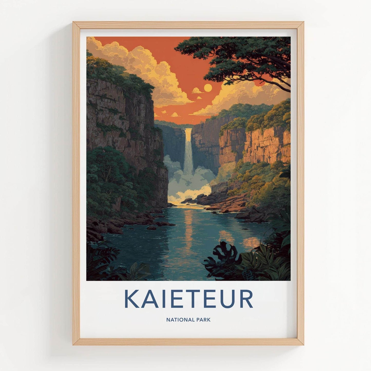 Kaieteur National Park Poster - Guyana Travel Art - Grand Waterfall Scene Home Decor