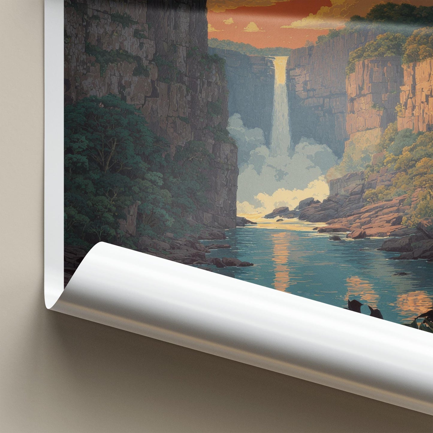 Kaieteur National Park Poster - Guyana Travel Art - Grand Waterfall Scene Home Decor