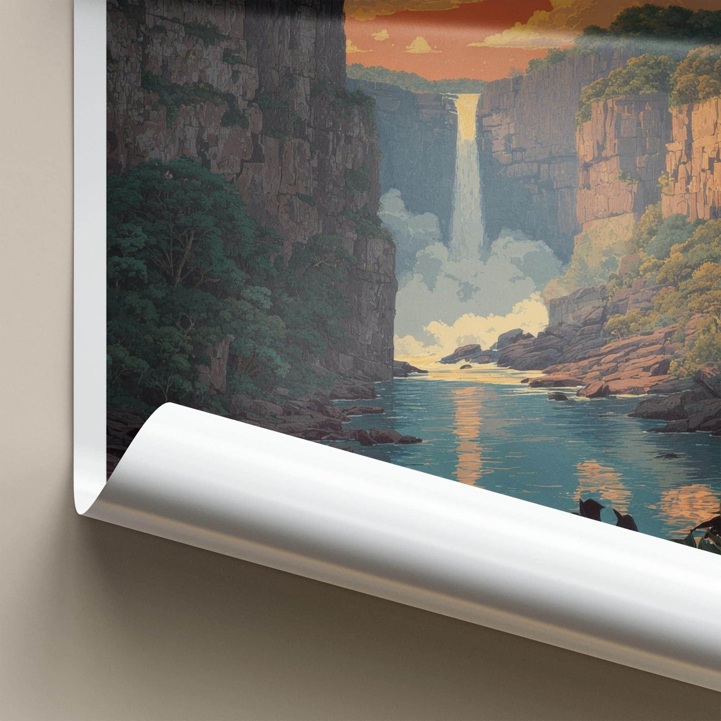 Kaieteur National Park Poster - Guyana Travel Art - Grand Waterfall Scene Home Decor
