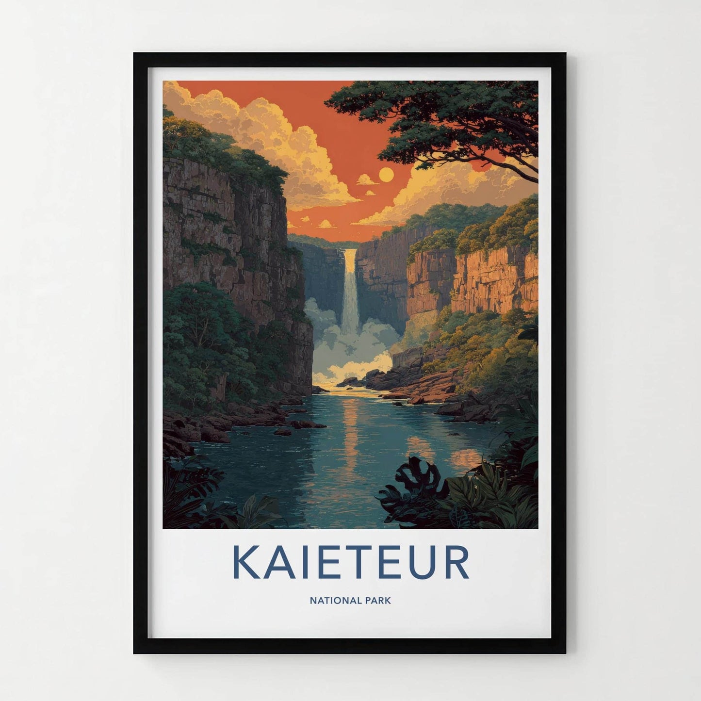 Kaieteur National Park Poster - Guyana Travel Art - Grand Waterfall Scene Home Decor