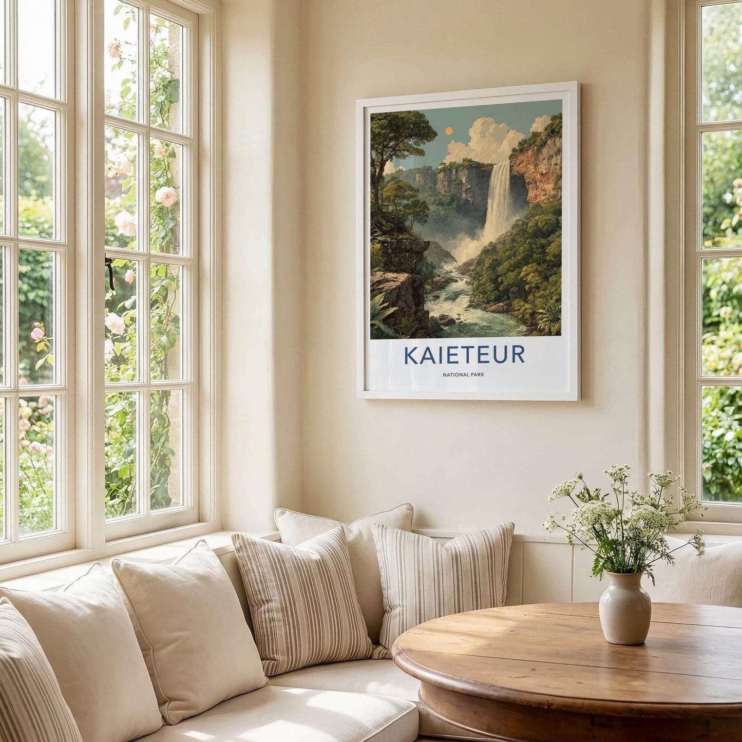 Kaieteur National Park Poster - Guyana Travel Art - Lush Cliffs Waterfall Home Decor