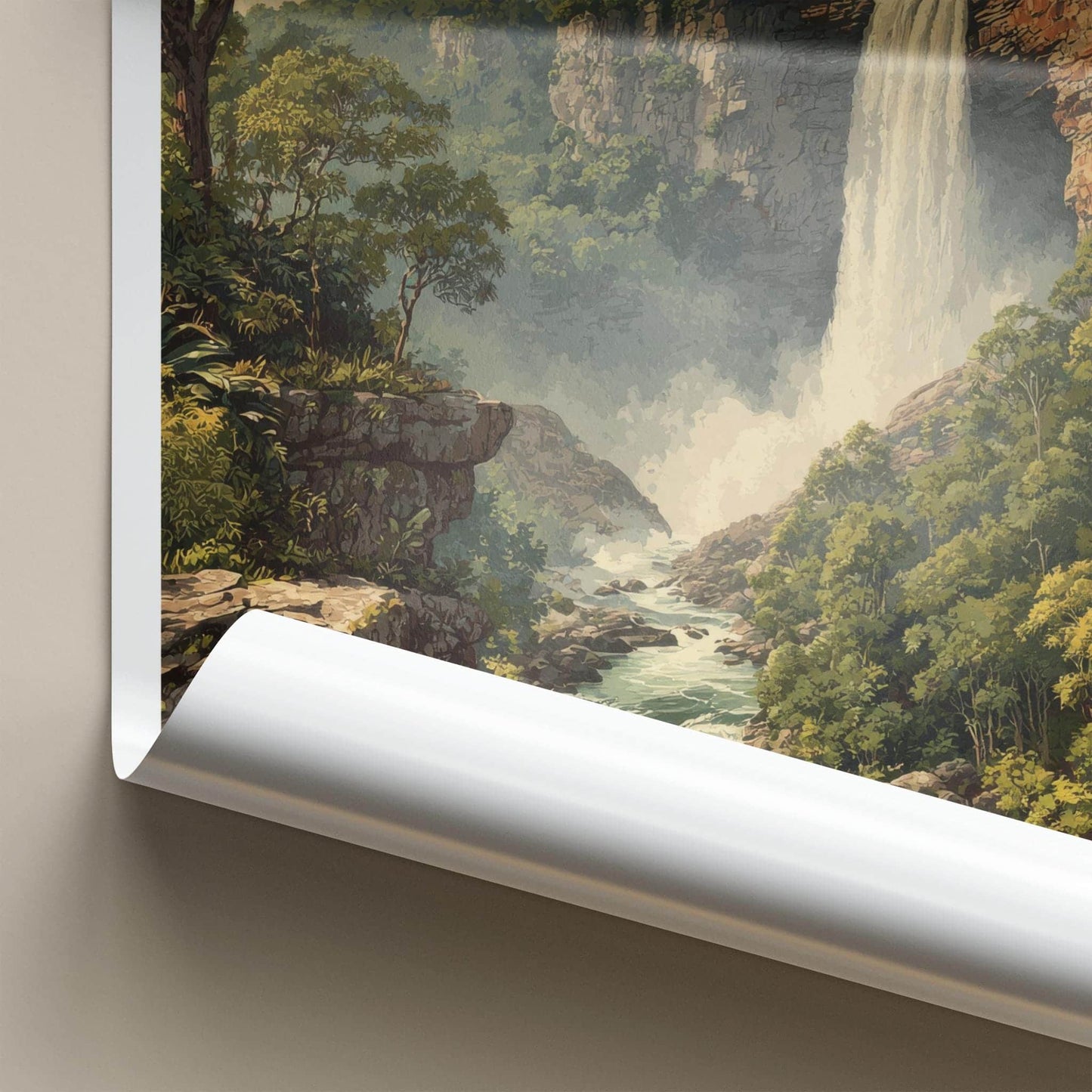 Kaieteur National Park Poster - Guyana Travel Art - Lush Cliffs Waterfall Home Decor