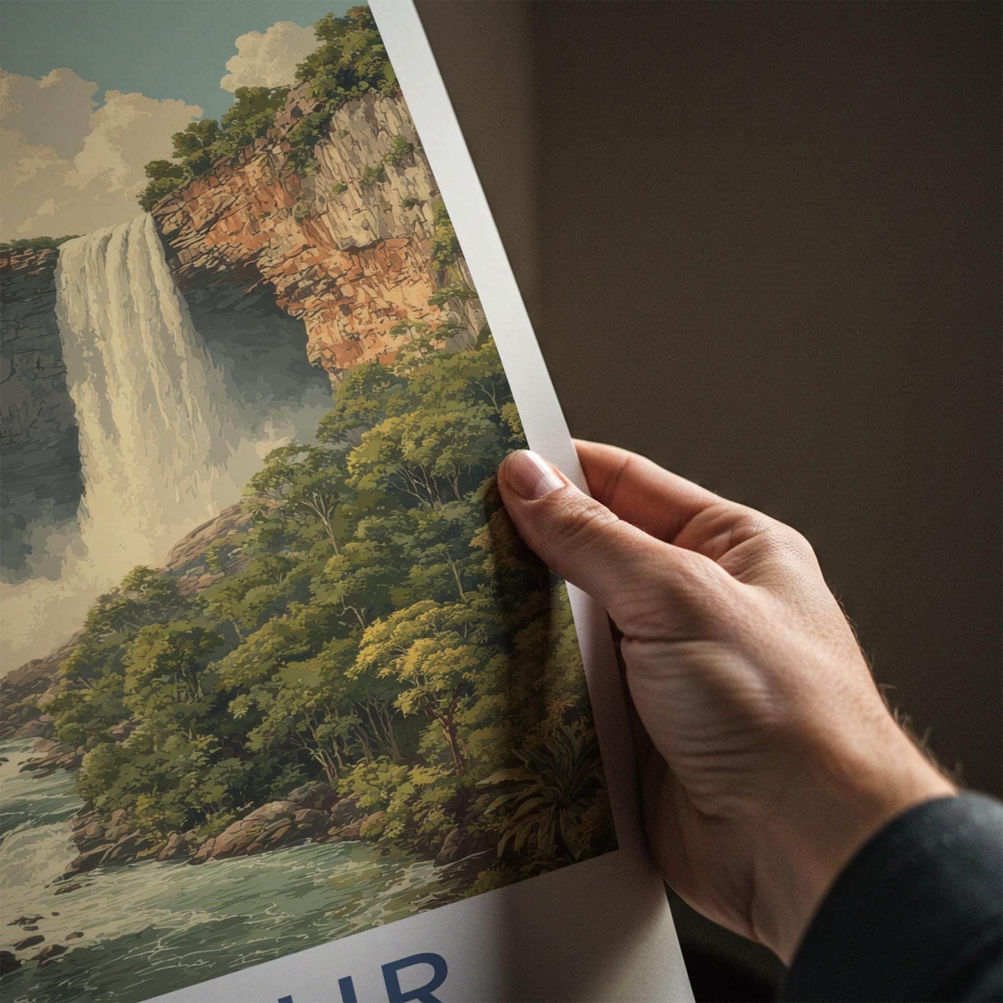 Kaieteur National Park Poster - Guyana Travel Art - Lush Cliffs Waterfall Home Decor