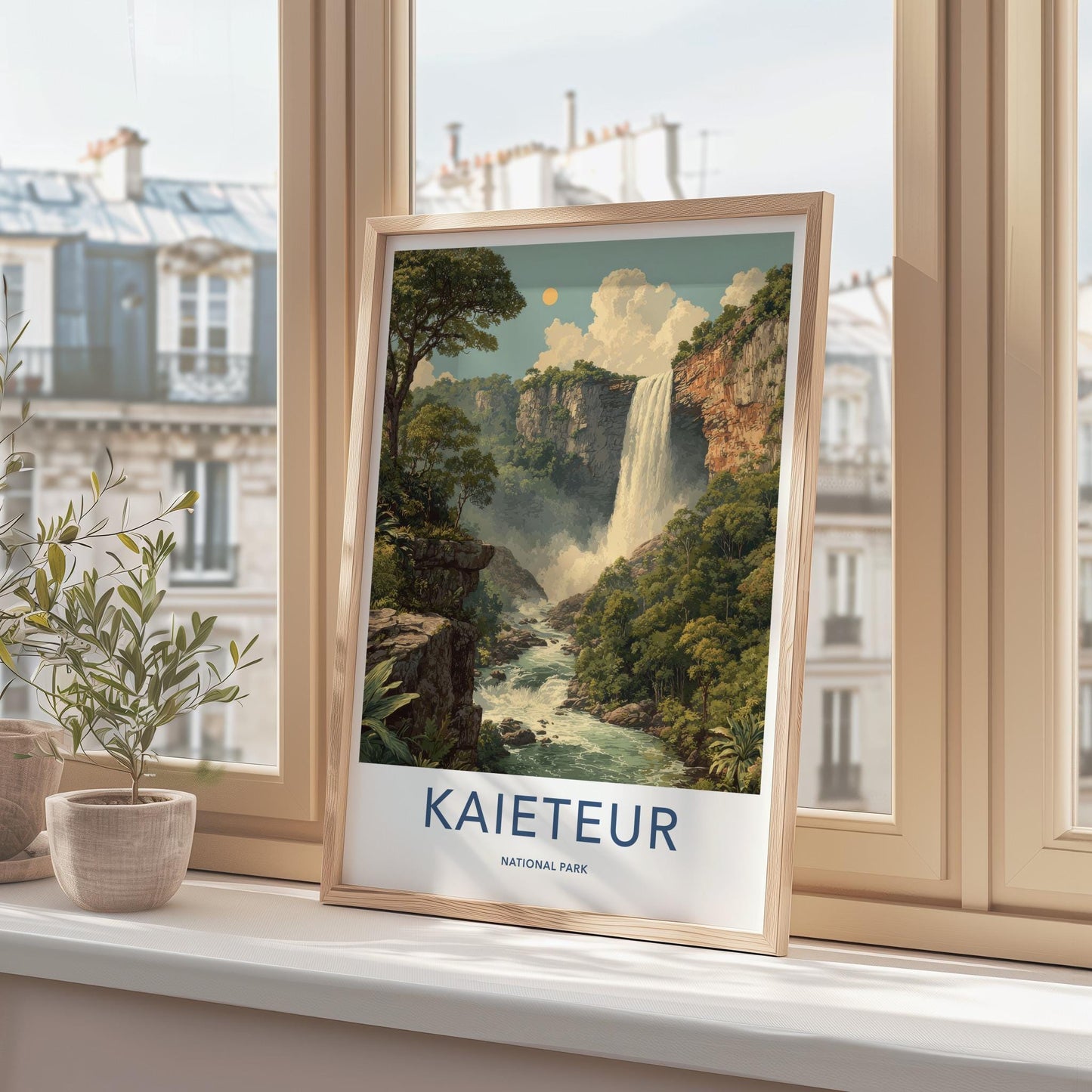 Kaieteur National Park Poster - Guyana Travel Art - Lush Cliffs Waterfall Home Decor