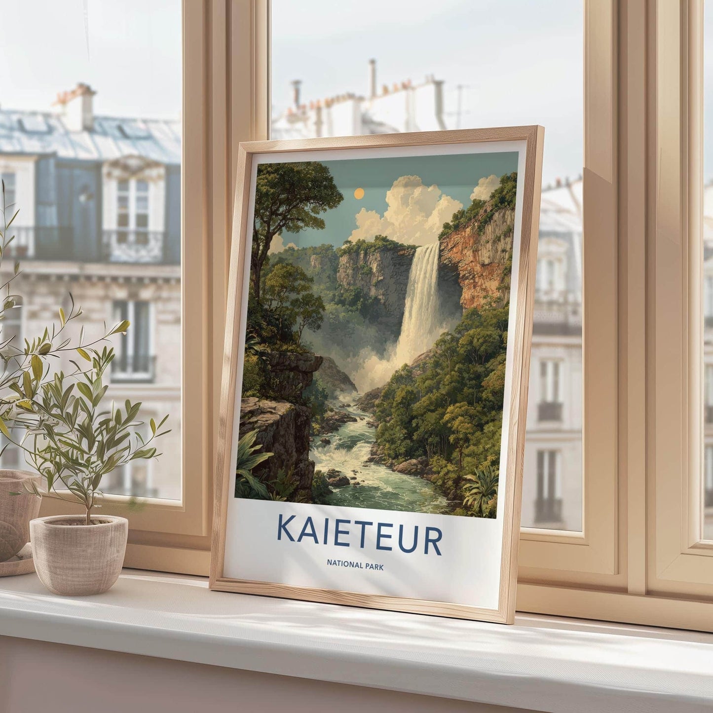 Kaieteur National Park Poster - Guyana Travel Art - Lush Cliffs Waterfall Home Decor