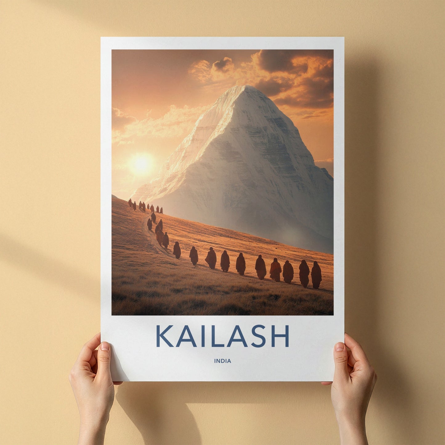 Kailash Poster - India Travel Art - Uttarakhand Pilgrims Path Wall Decor