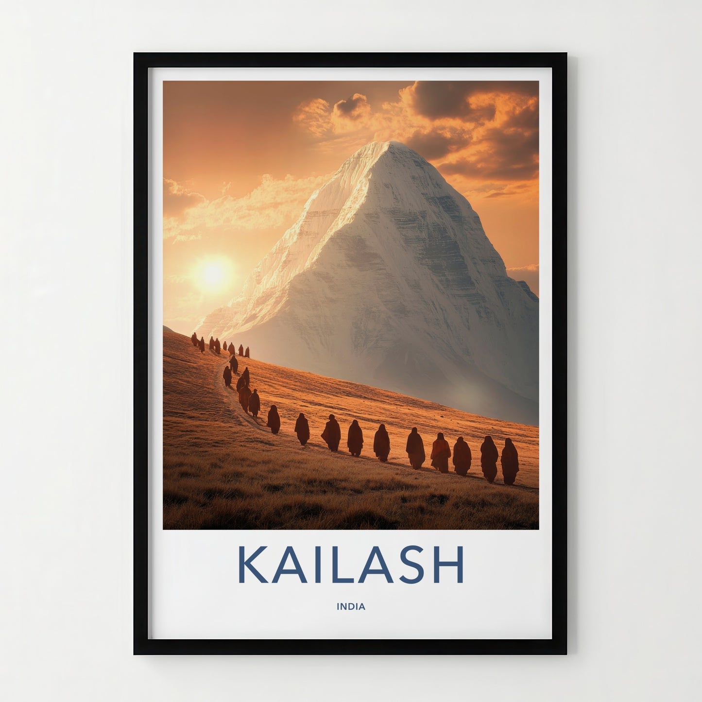 Kailash Poster - India Travel Art - Uttarakhand Pilgrims Path Wall Decor