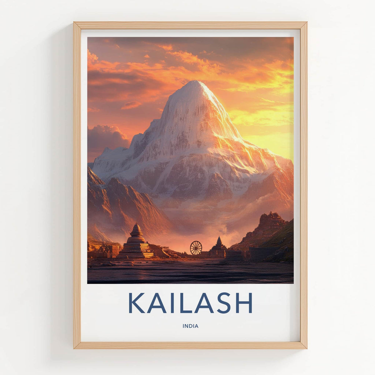 Kailash Poster - India Travel Art - Uttarakhand Sacred Summit Home Decor