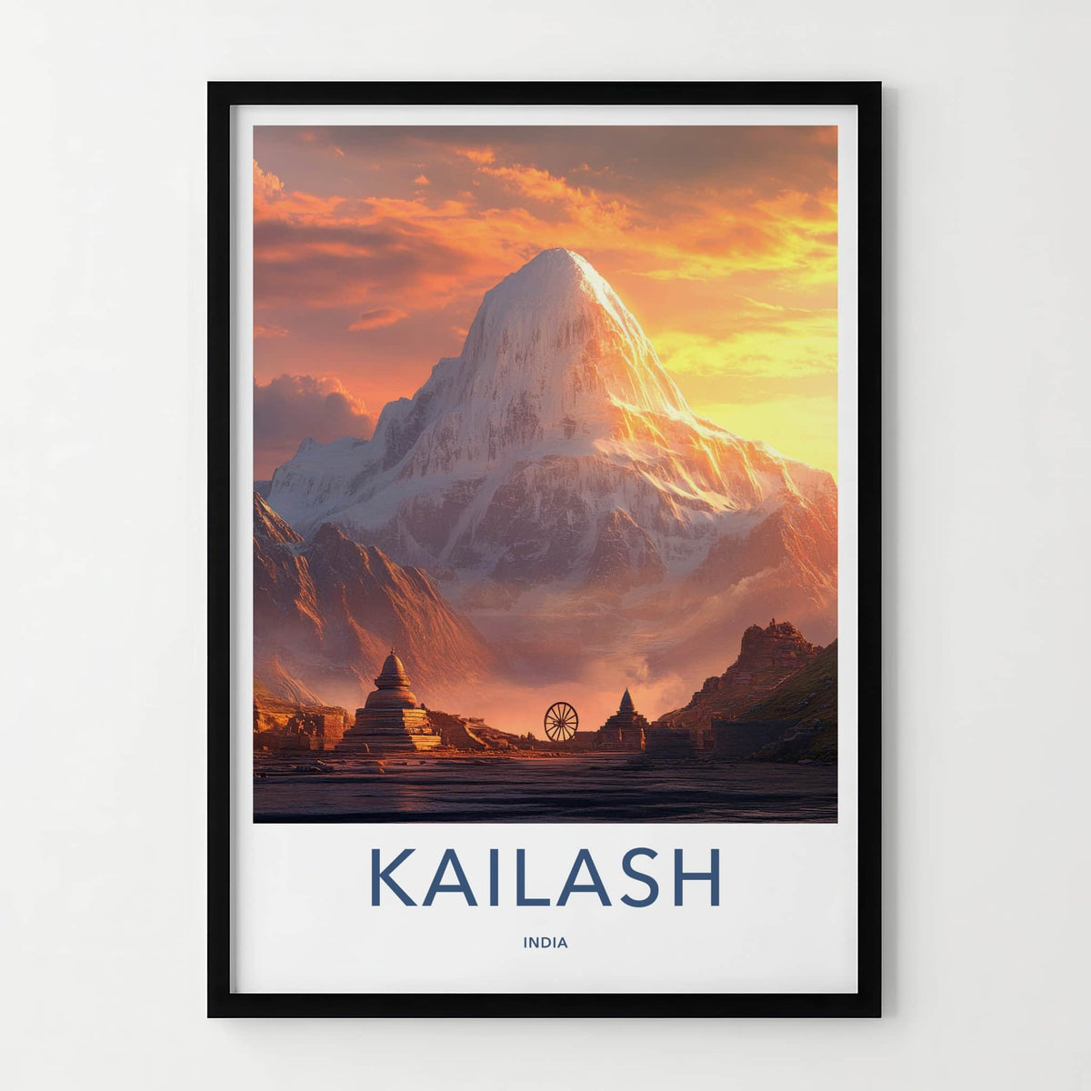 Kailash Poster - India Travel Art - Uttarakhand Sacred Summit Home Decor