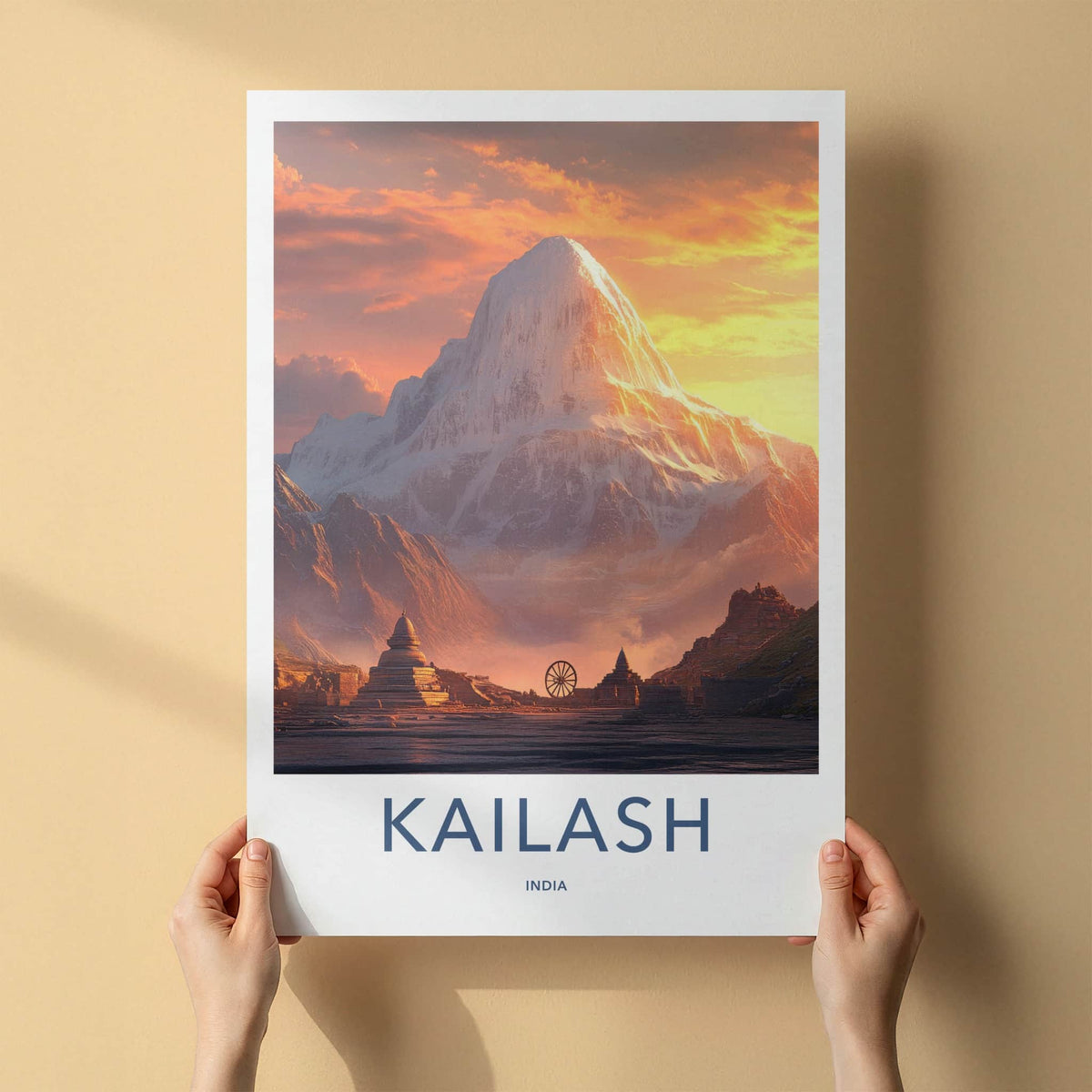 Kailash Poster - India Travel Art - Uttarakhand Sacred Summit Home Decor