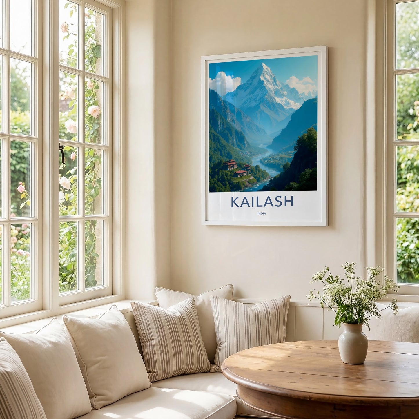Kailash Poster - India Wall Art - Uttarakhand River Temple Home Decor