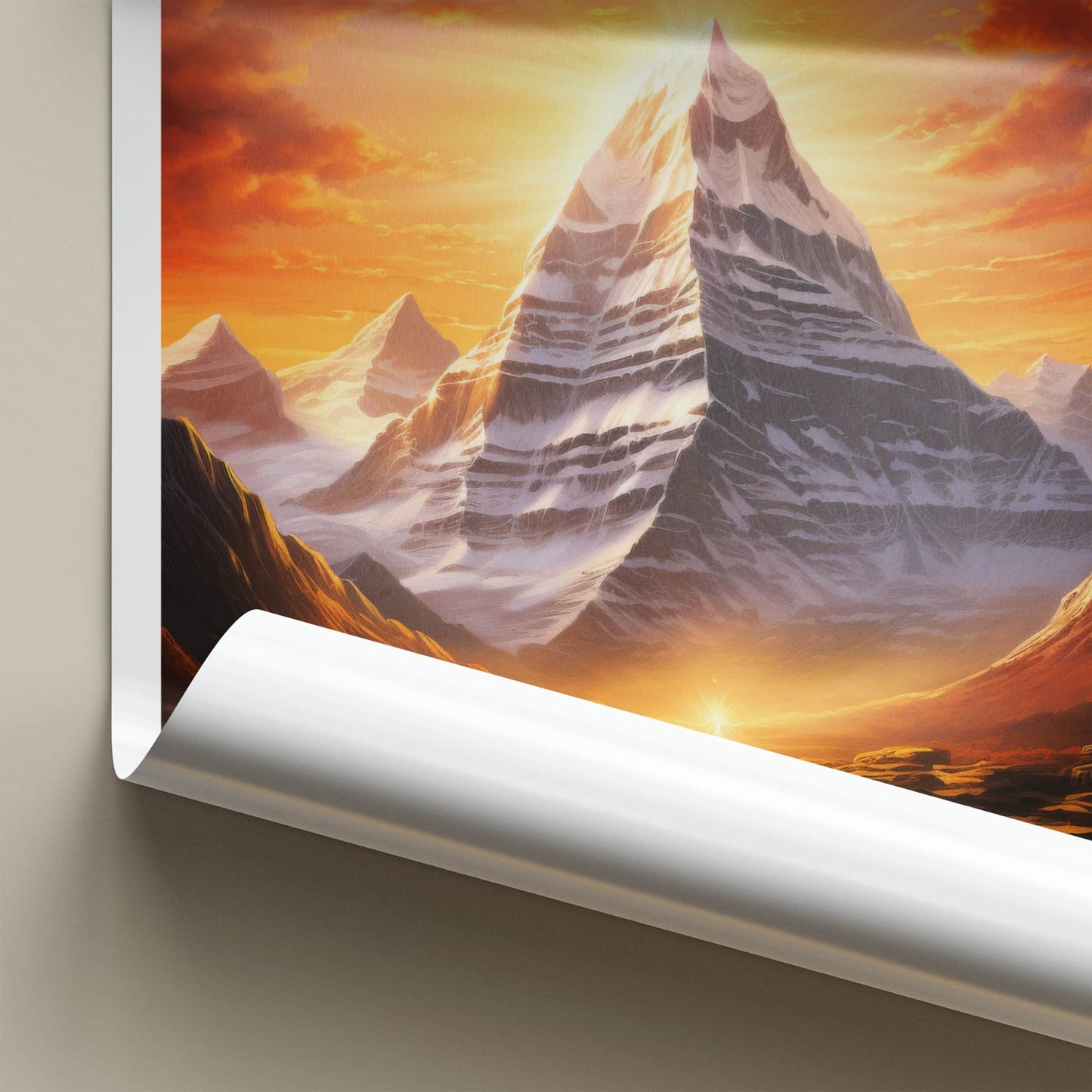 Kailash Poster - Tibet Travel Art - Radiant mountain peak Home Decor