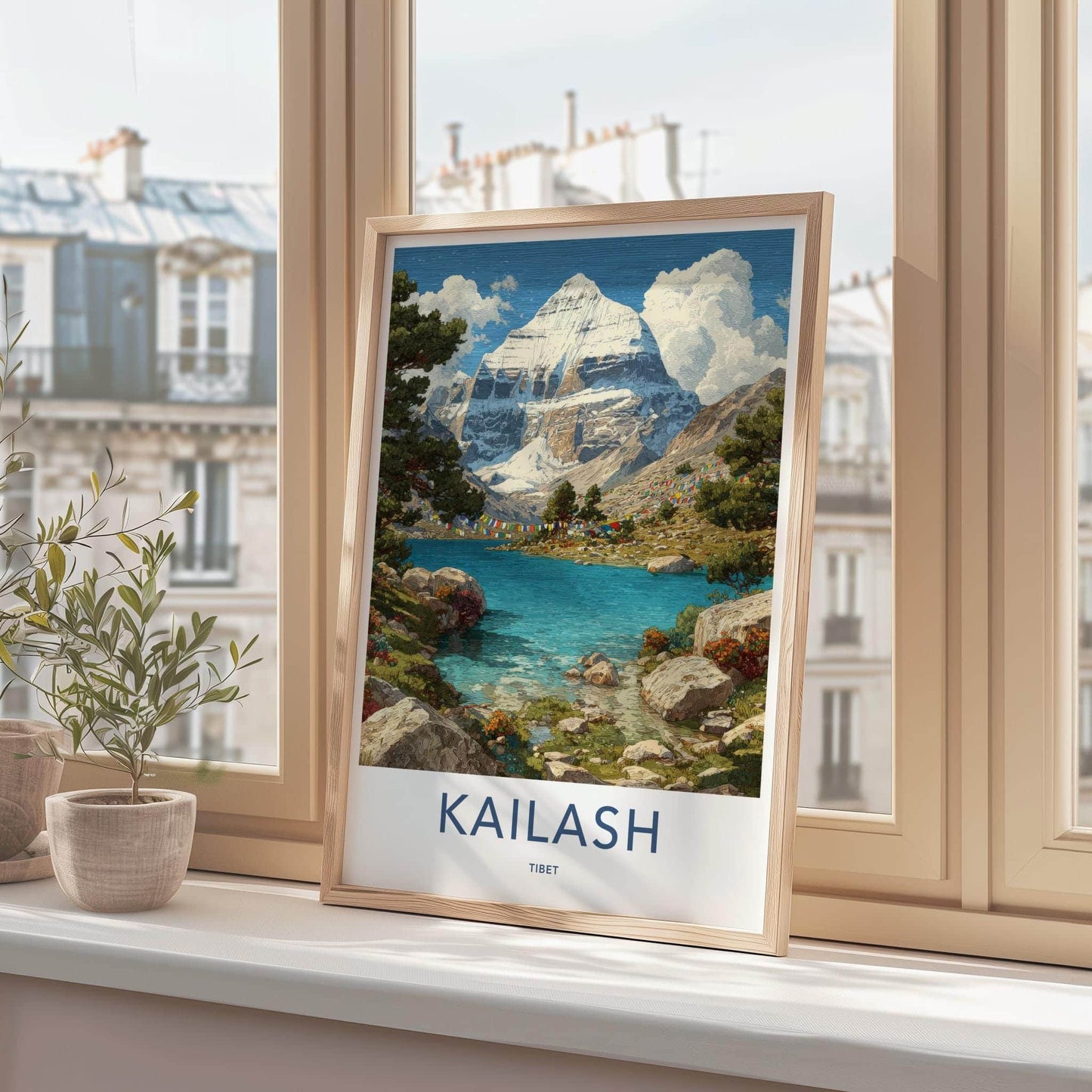 Kailash Poster - Tibet Travel Art - Snow Capped Mountain Home Decor