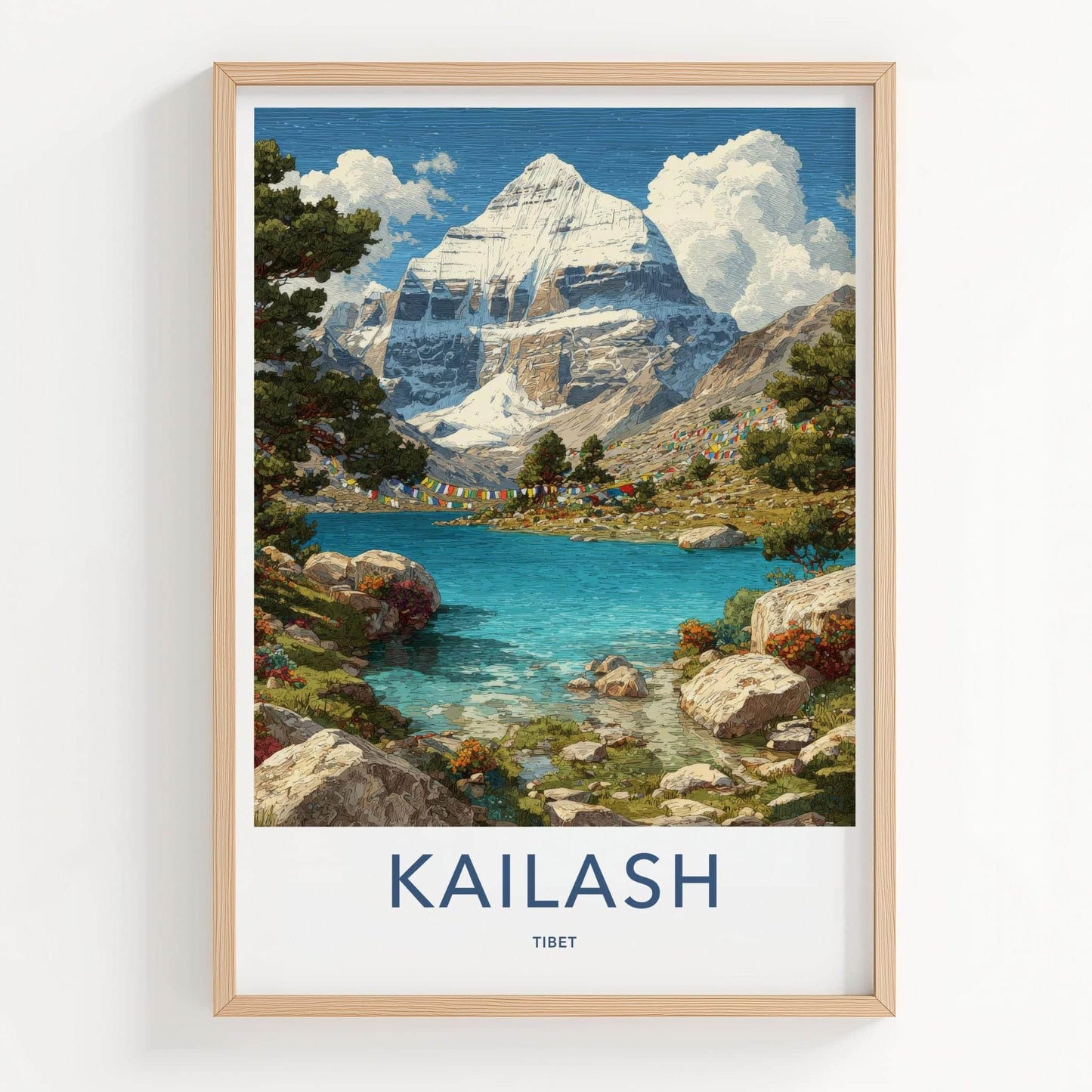 Kailash Poster - Tibet Travel Art - Snow Capped Mountain Home Decor