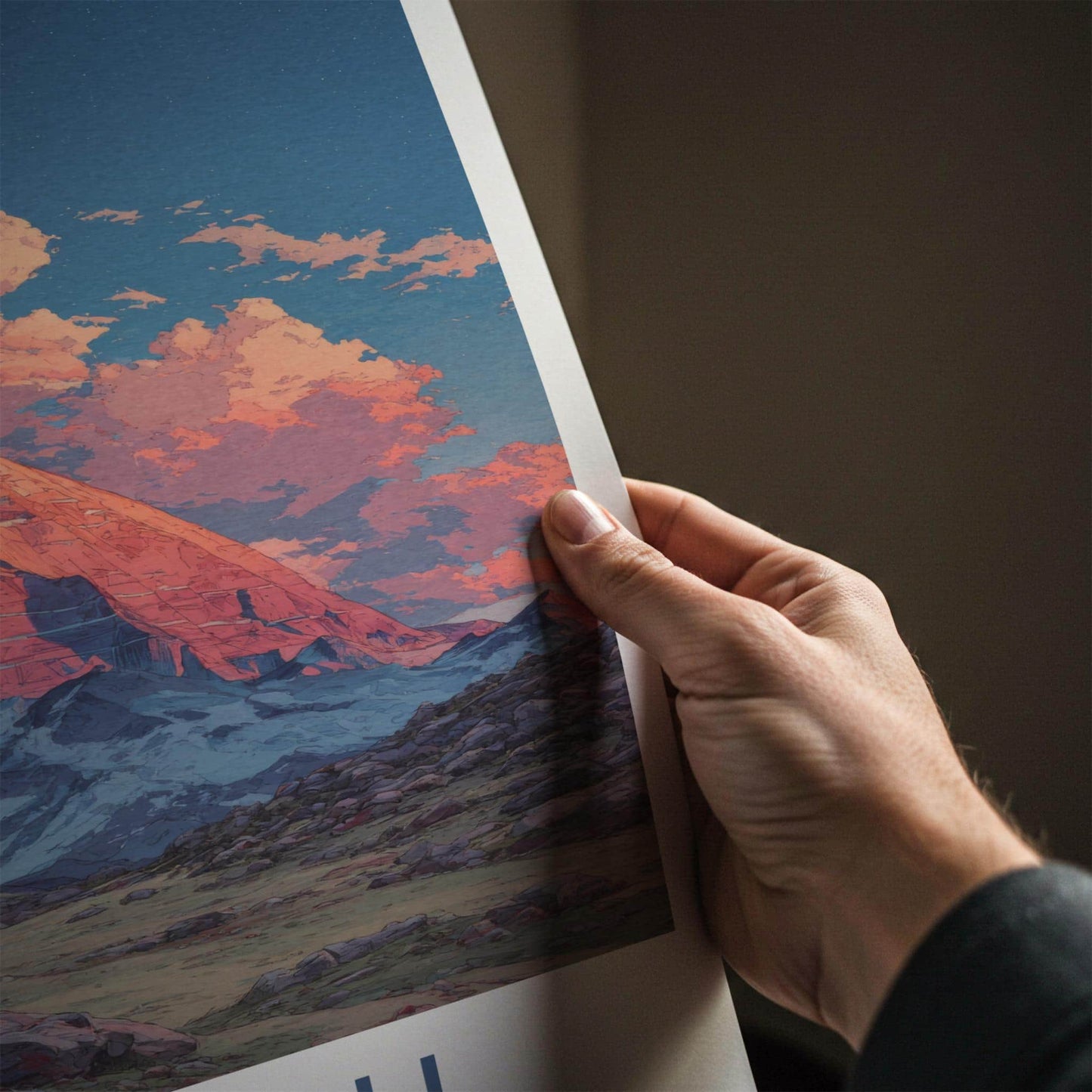 Kailash Poster - Tibet Travel Art - Sunset Mountain Glow Home Decor