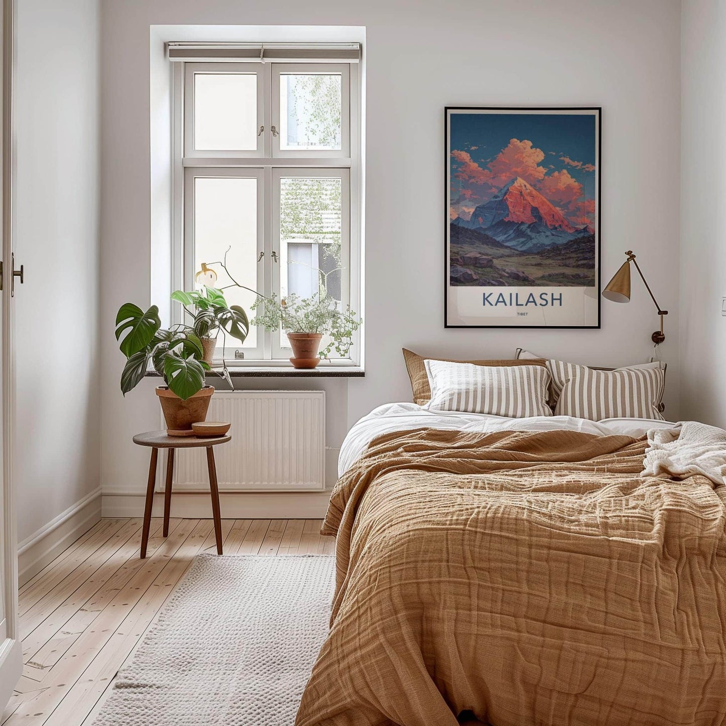 Kailash Poster - Tibet Travel Art - Sunset Mountain Glow Home Decor