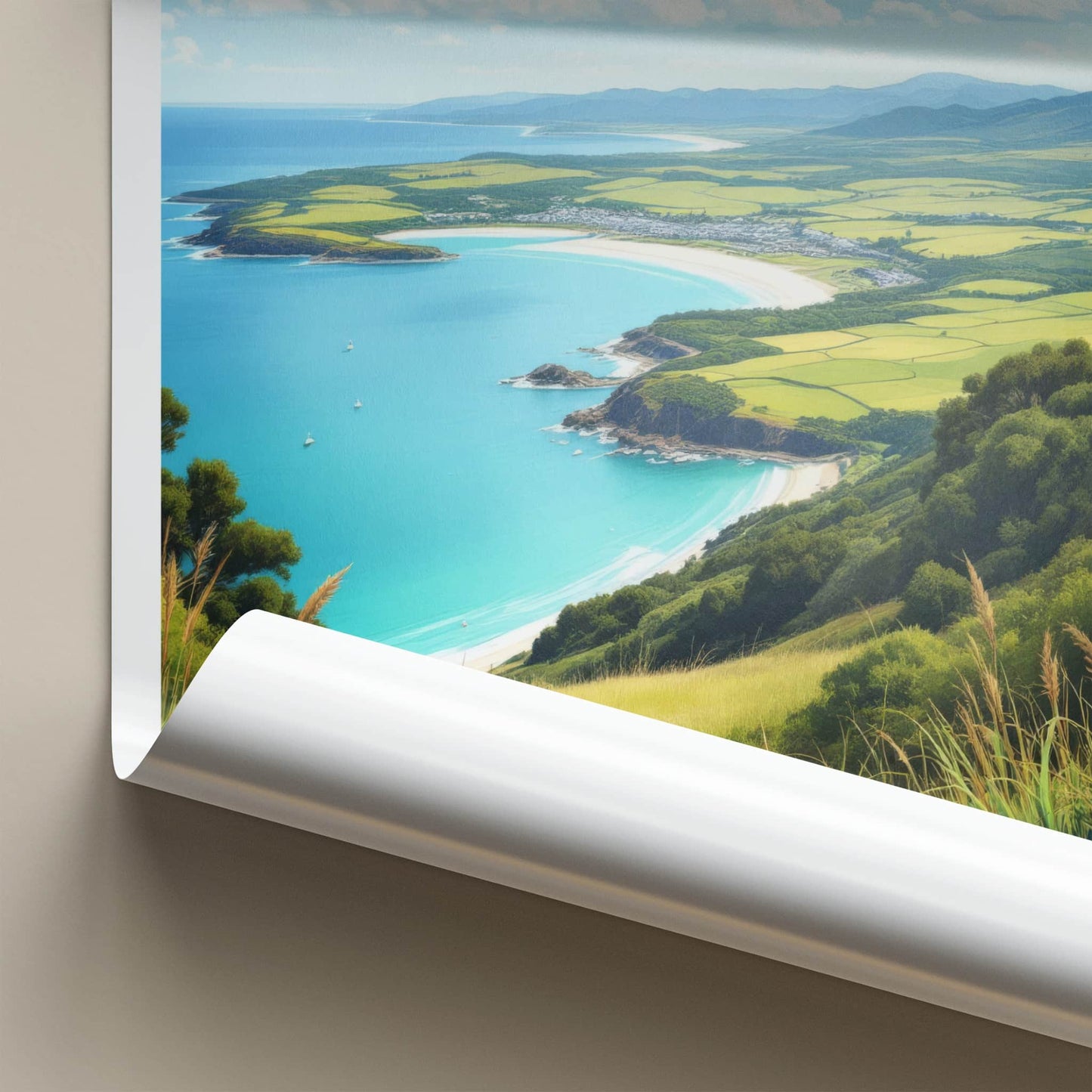 Kaipara Poster - New Zealand Art Print - Turquoise Bay Hills Home Decor