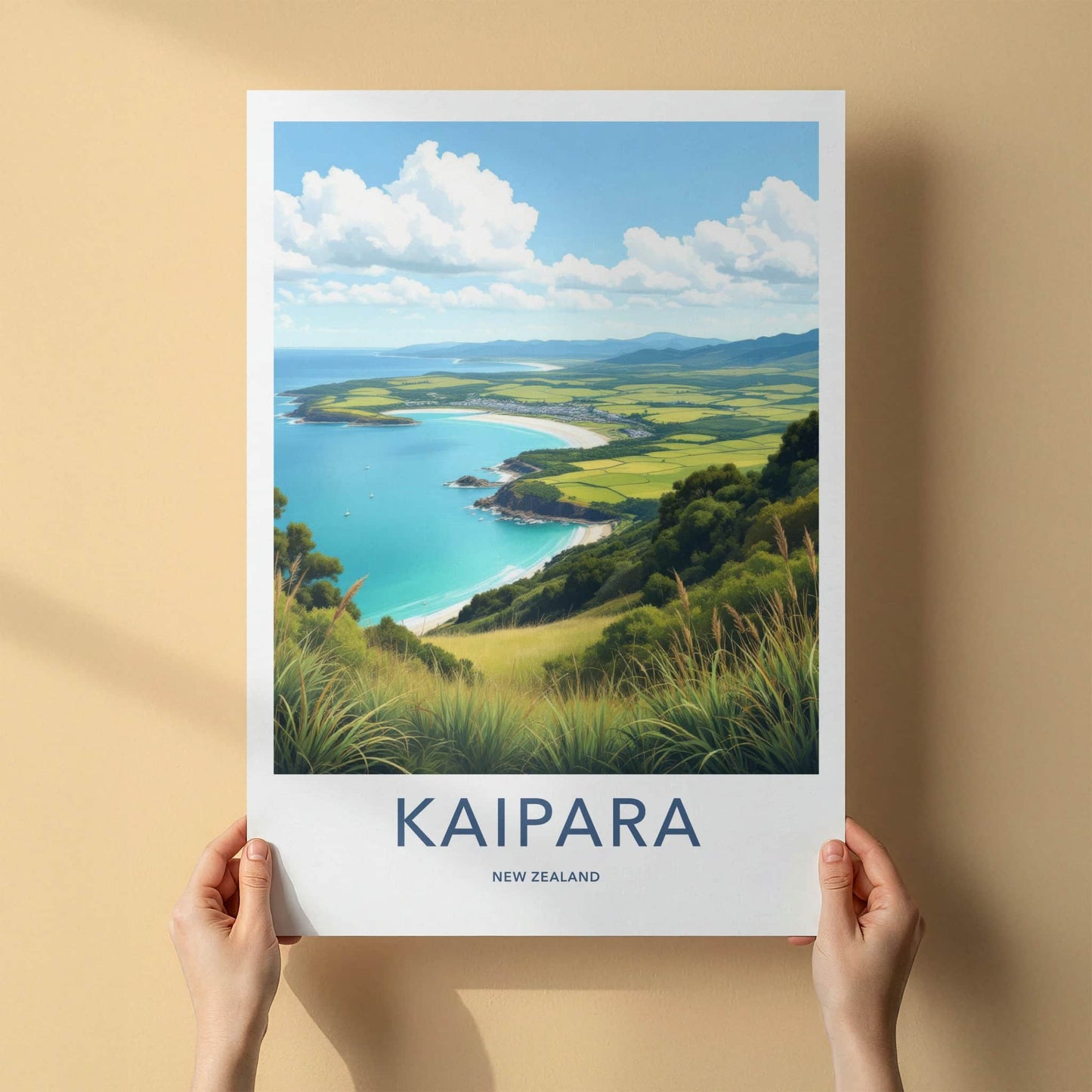 Kaipara Poster - New Zealand Art Print - Turquoise Bay Hills Home Decor