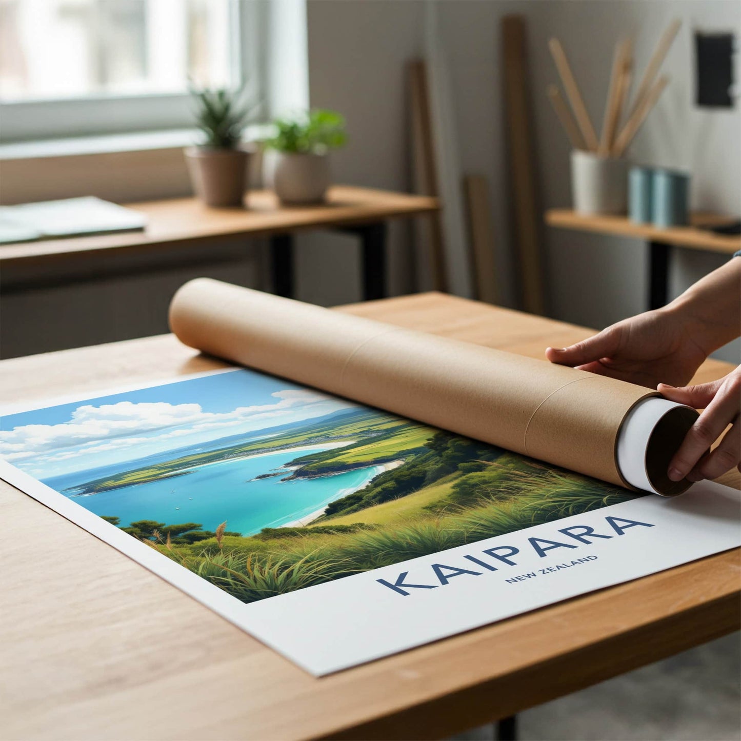 Kaipara Poster - New Zealand Art Print - Turquoise Bay Hills Home Decor