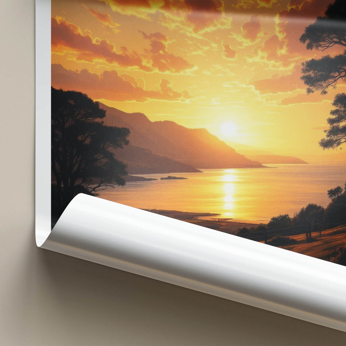Kaipara Poster - New Zealand Travel Art - Golden Bay Sunset Wall Decor