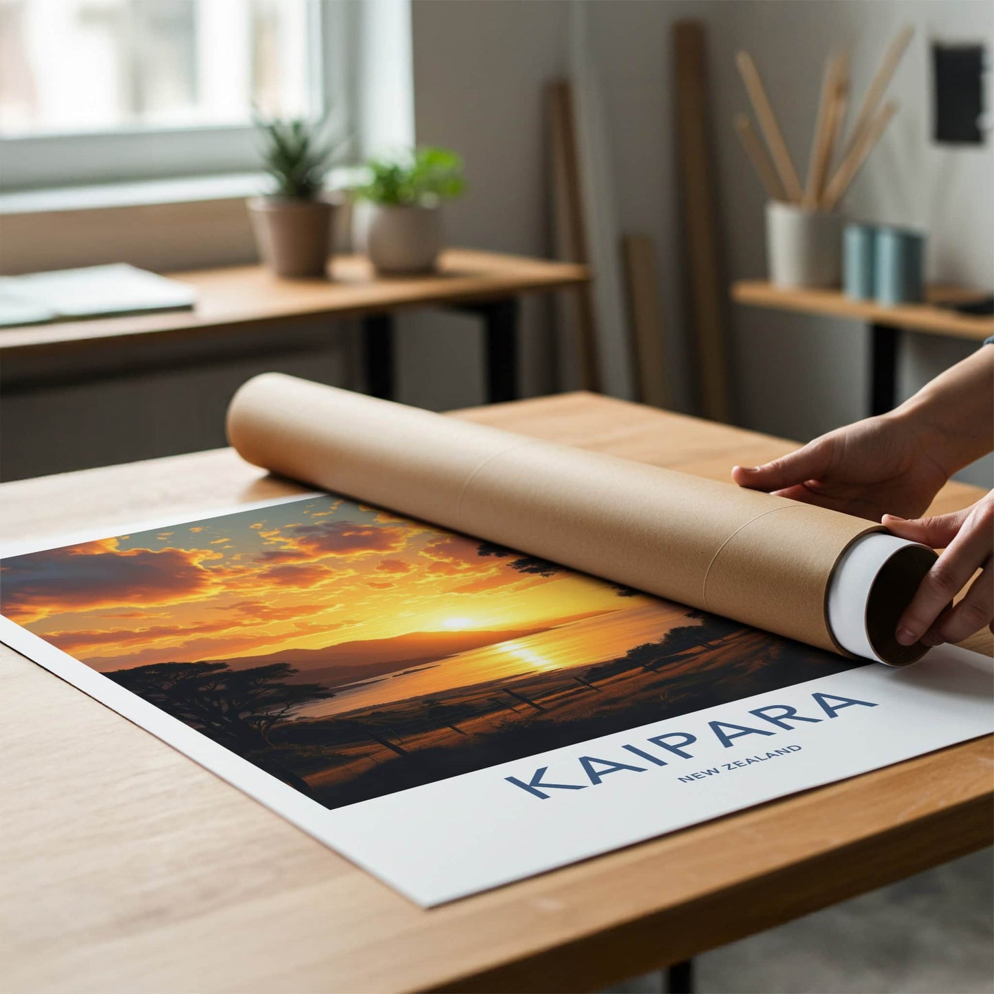 Kaipara Poster - New Zealand Travel Art - Golden Bay Sunset Wall Decor
