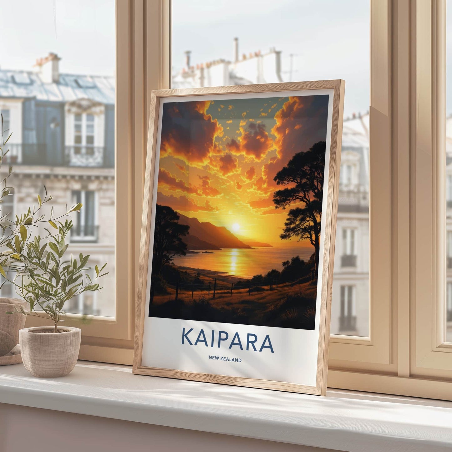 Kaipara Poster - New Zealand Travel Art - Golden Bay Sunset Wall Decor