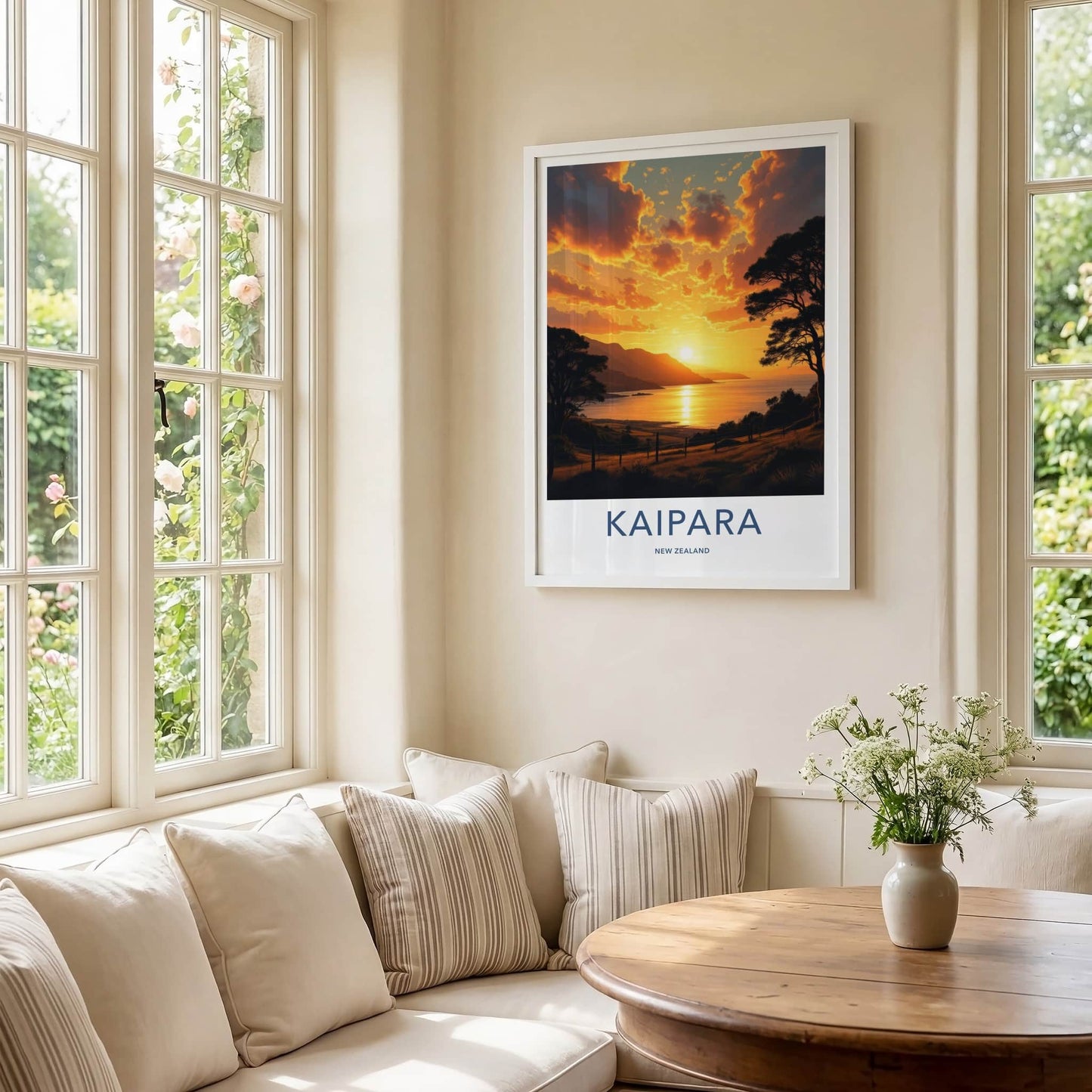 Kaipara Poster - New Zealand Travel Art - Golden Bay Sunset Wall Decor
