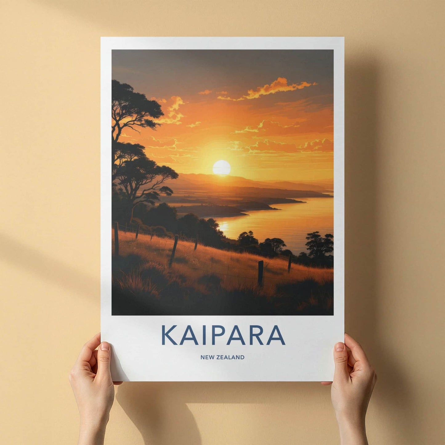 Kaipara Poster - New Zealand Travel Art - Golden Bay Sunset Wall Decor 2