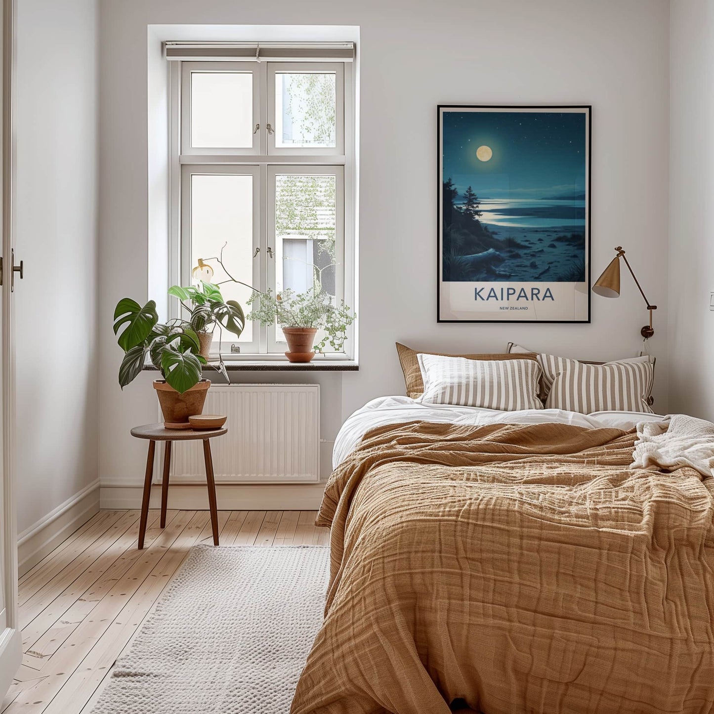 Kaipara Poster - New Zealand Travel Art - Moonlit Night Beach Wall Decor