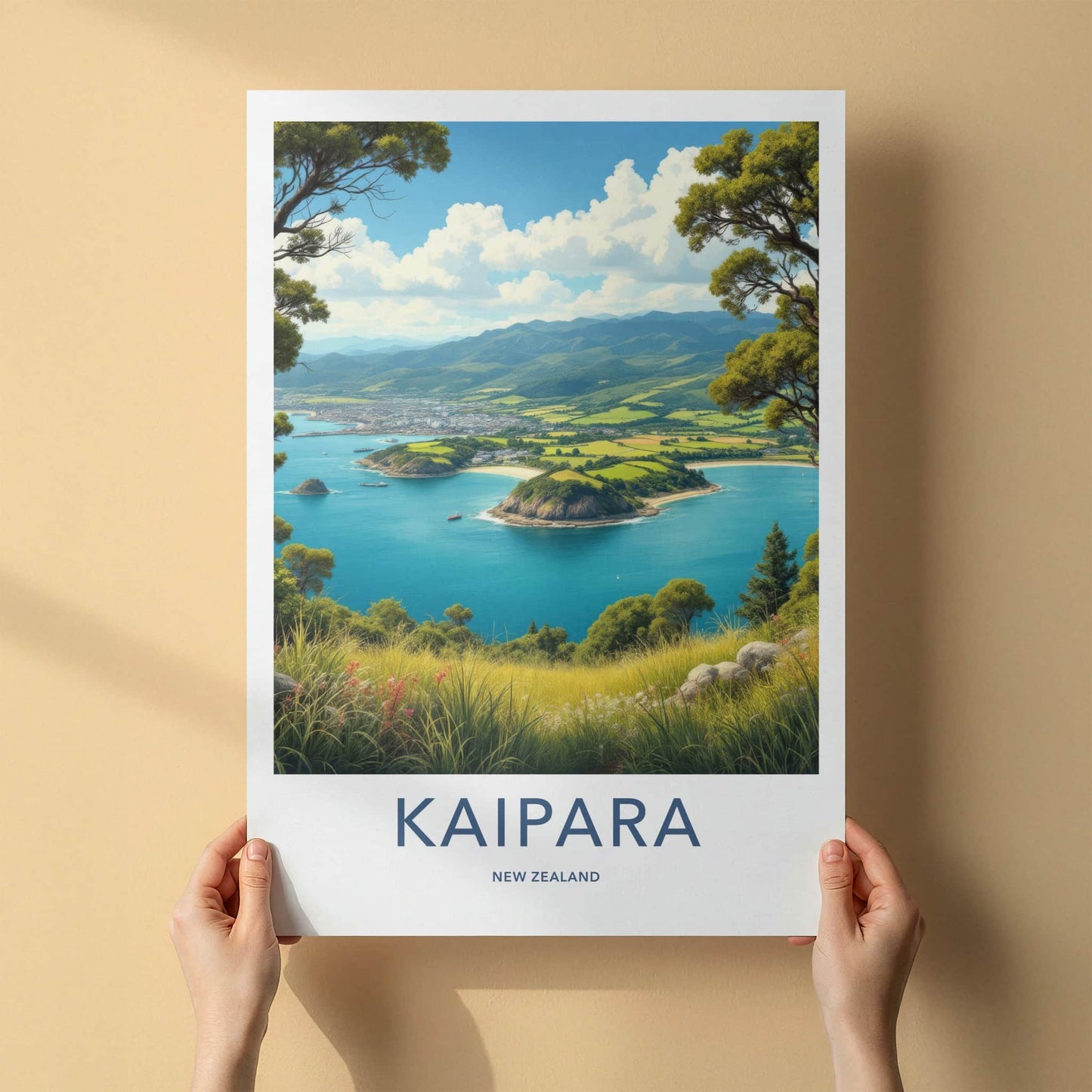 Kaipara Poster - New Zealand Wall Art - Coastal Bay Vista Home Decor