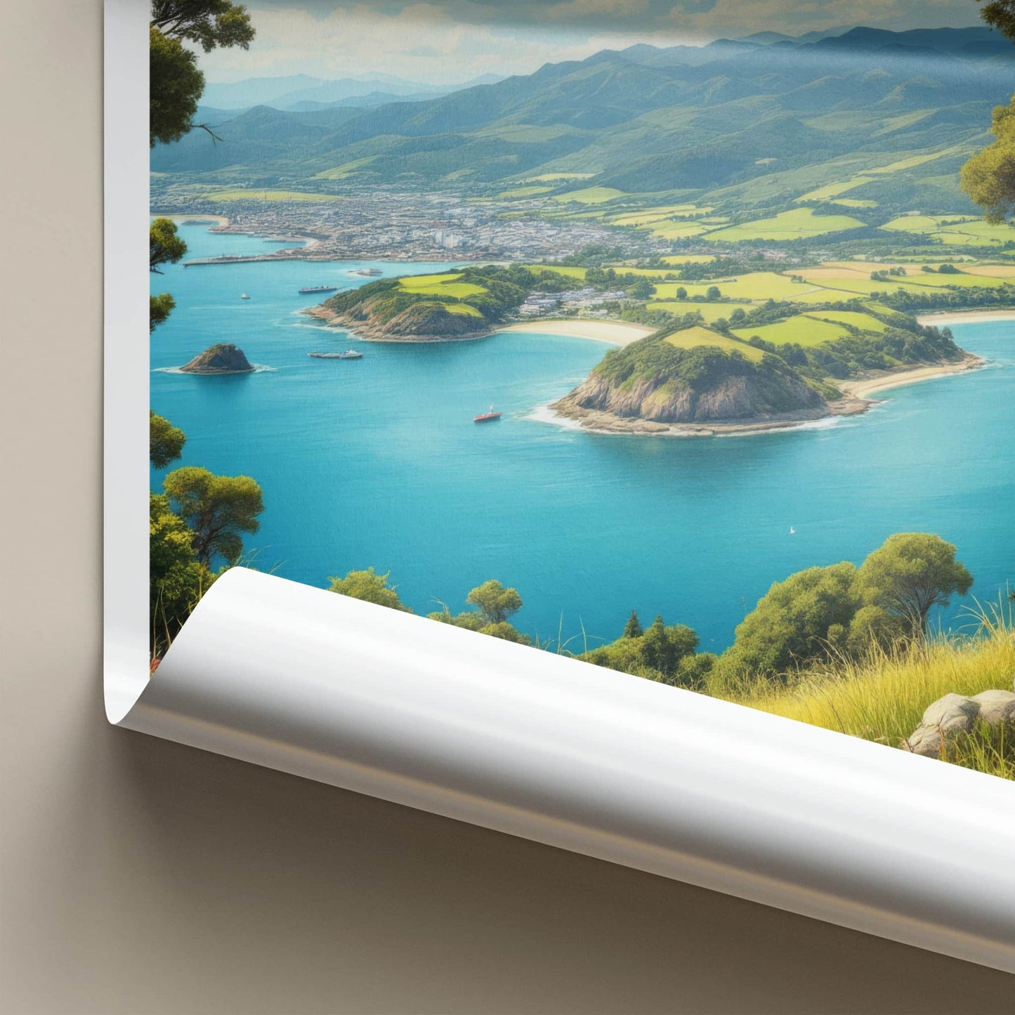 Kaipara Poster - New Zealand Wall Art - Coastal Bay Vista Home Decor