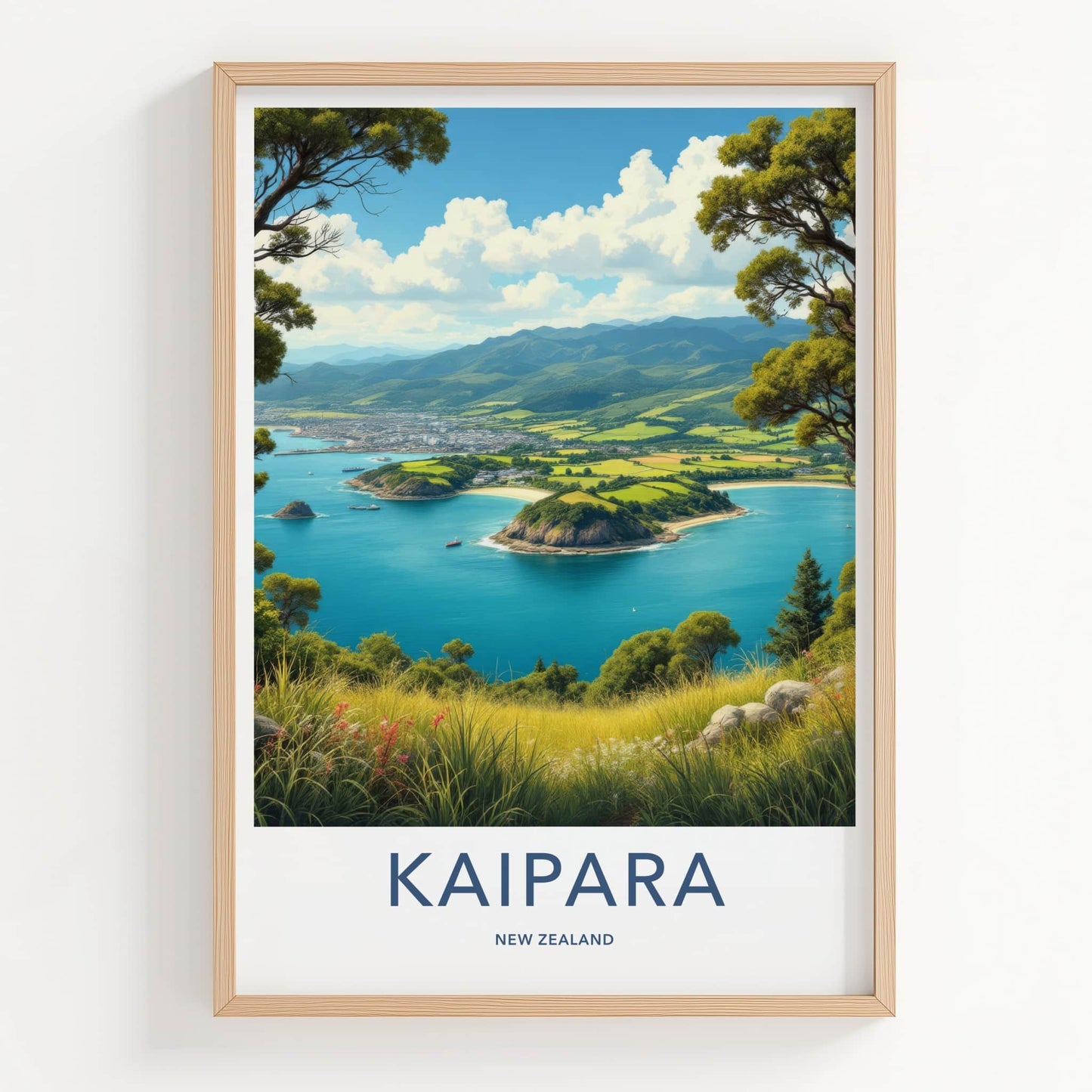 Kaipara Poster - New Zealand Wall Art - Coastal Bay Vista Home Decor