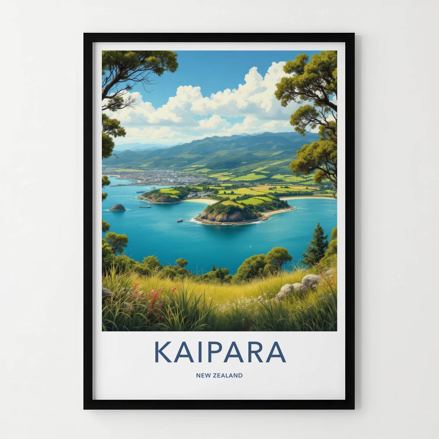 Kaipara Poster - New Zealand Wall Art - Coastal Bay Vista Home Decor