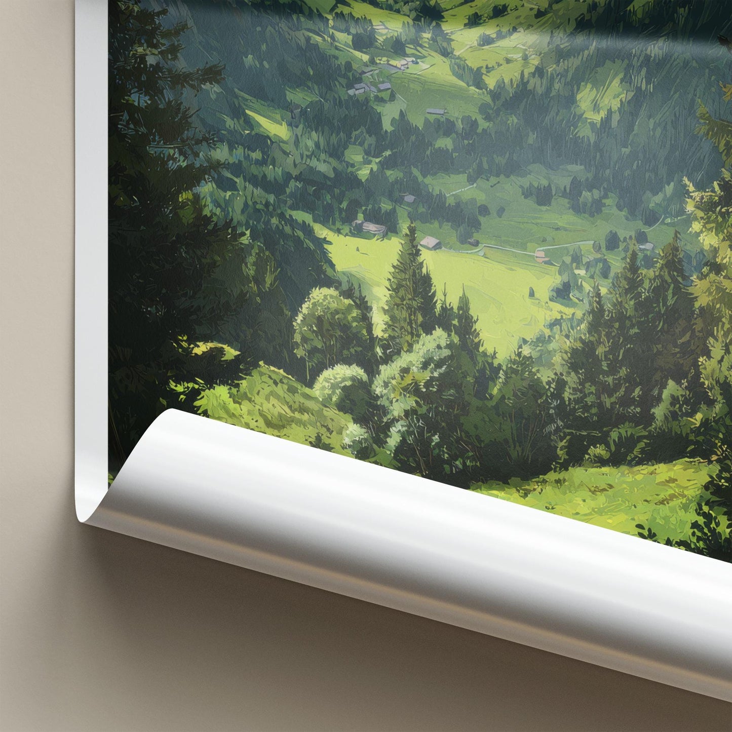 Kaisertal Poster - Austria Travel Art - Green Valley Houses Home Decor