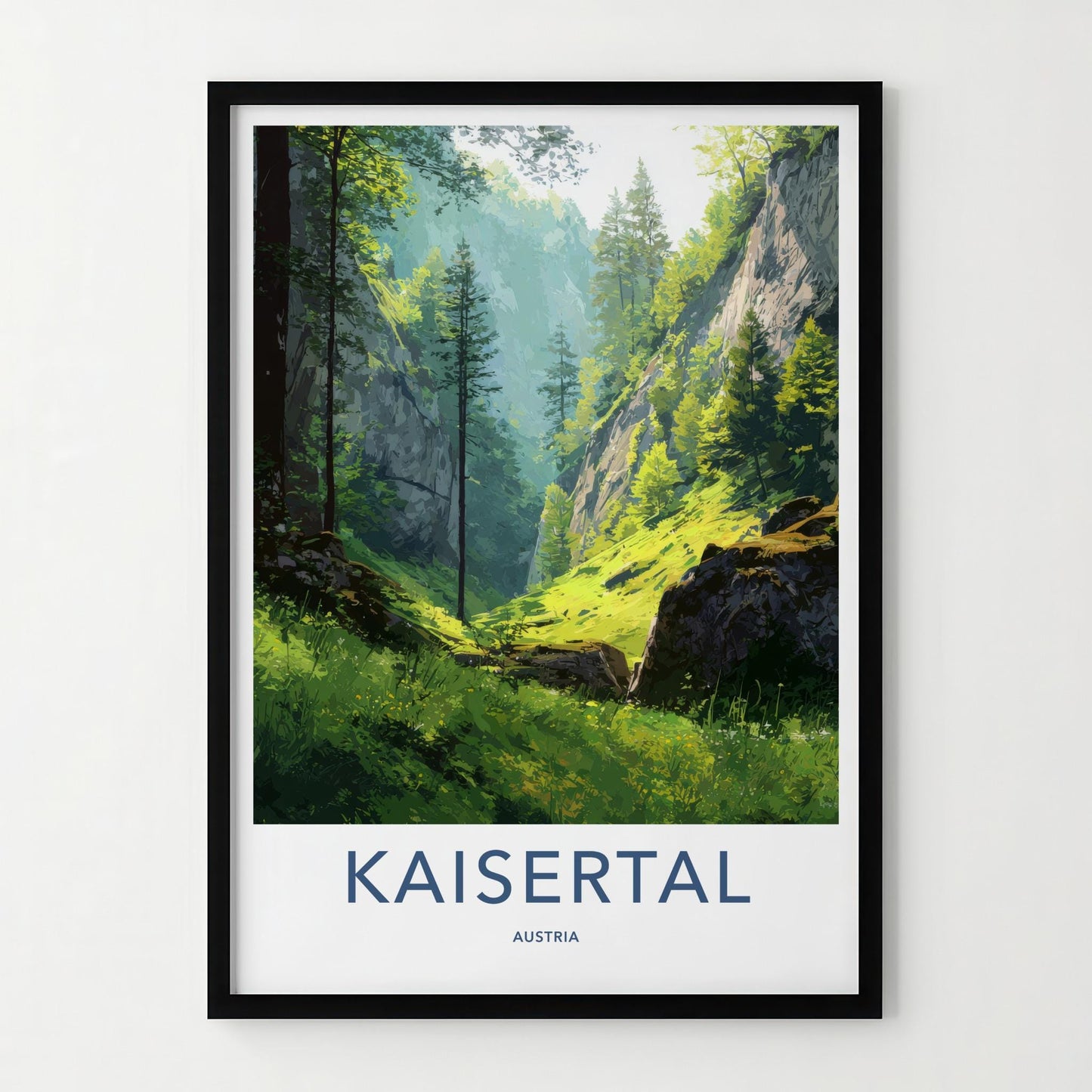 Kaisertal Poster - Austria Travel Art - Lush Forest Sunlight Home Decor