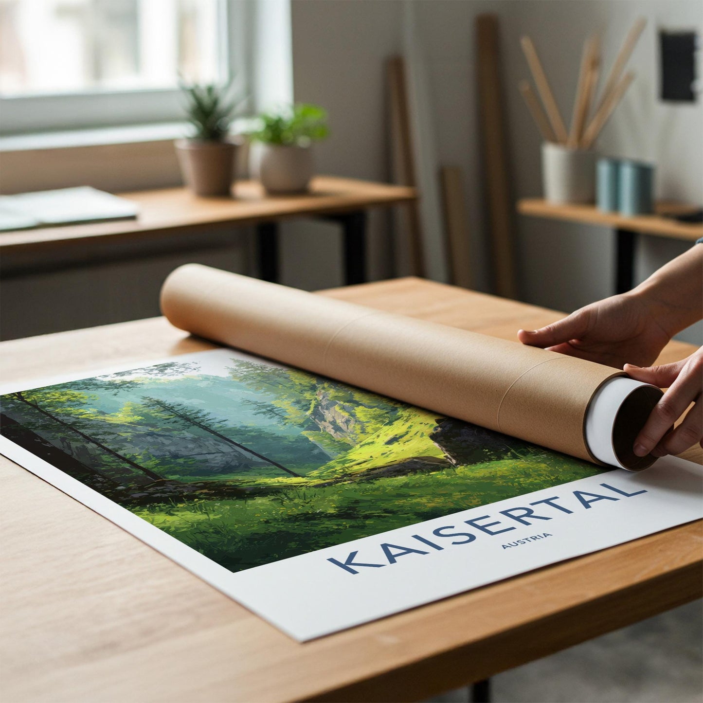 Kaisertal Poster - Austria Travel Art - Lush Forest Sunlight Home Decor