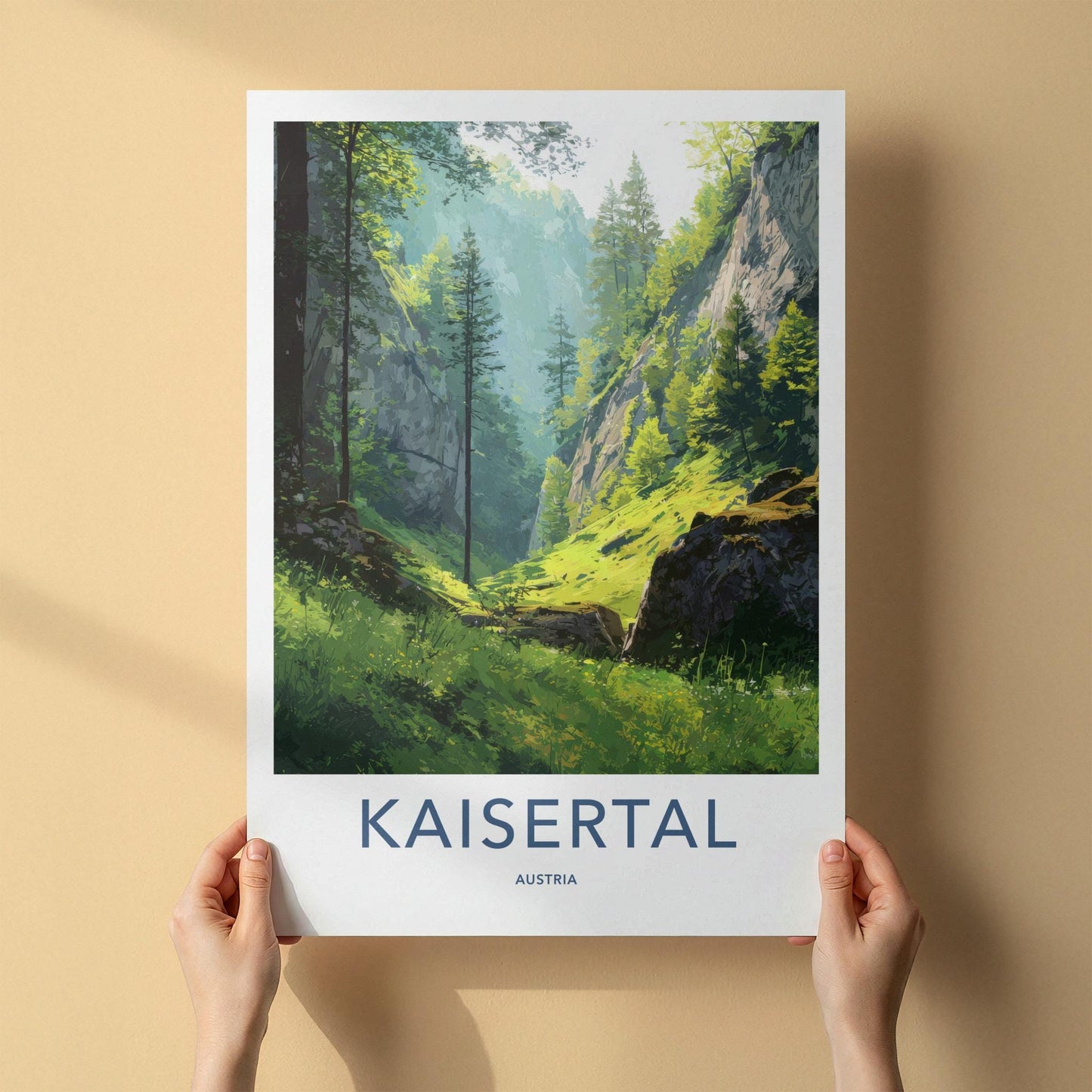 Kaisertal Poster - Austria Travel Art - Lush Forest Sunlight Home Decor