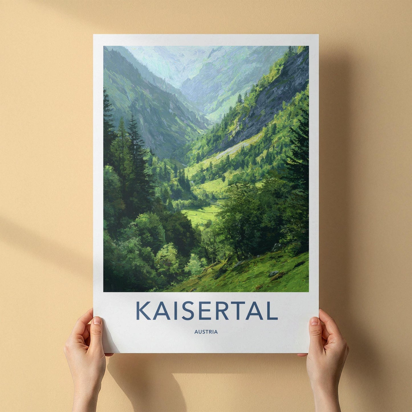 Kaisertal Poster - Austria Wall Art - Lush Mountain Valley Home Decor
