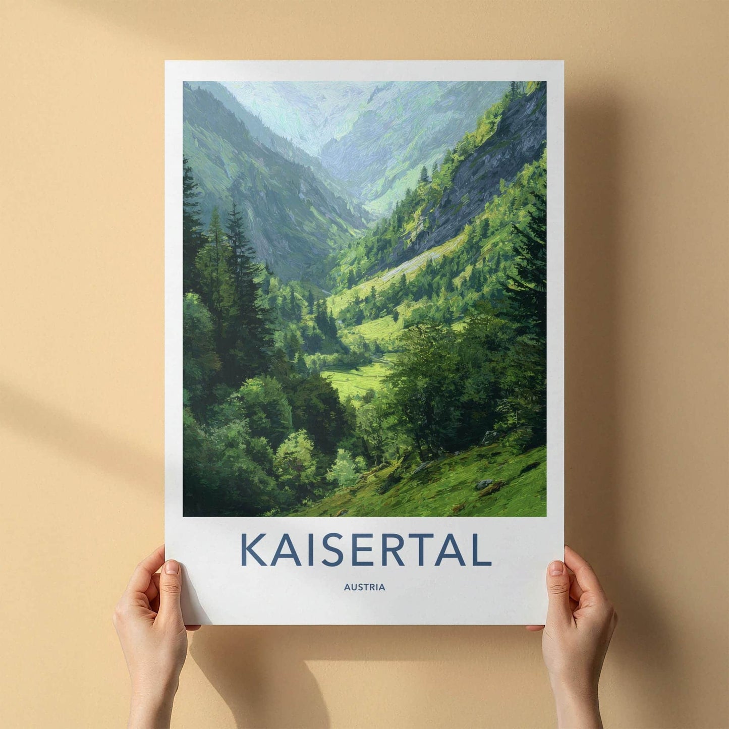 Kaisertal Poster - Austria Wall Art - Lush Mountain Valley Home Decor