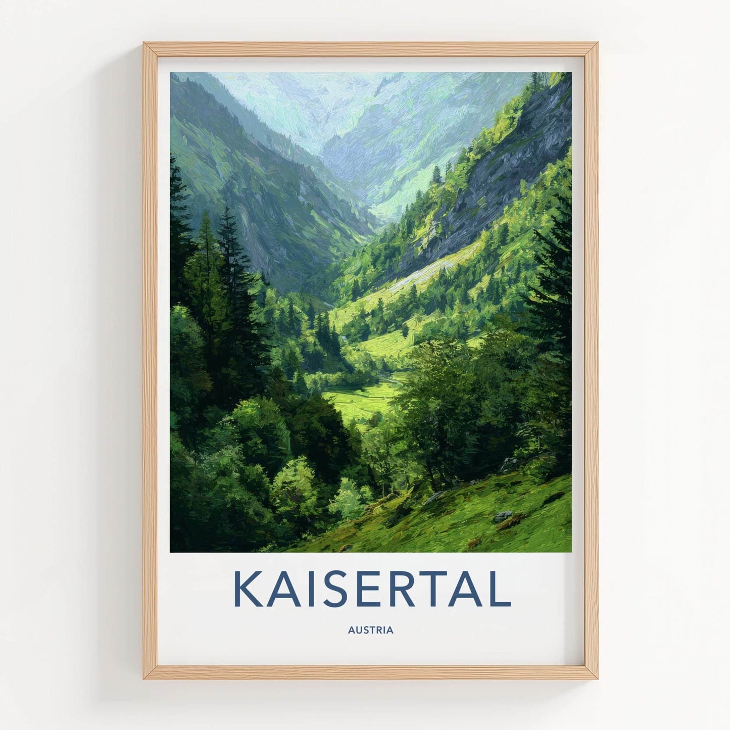 Kaisertal Poster - Austria Wall Art - Lush Mountain Valley Home Decor