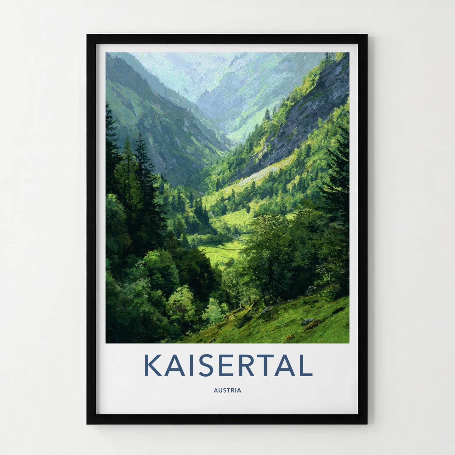 Kaisertal Poster - Austria Wall Art - Lush Mountain Valley Home Decor