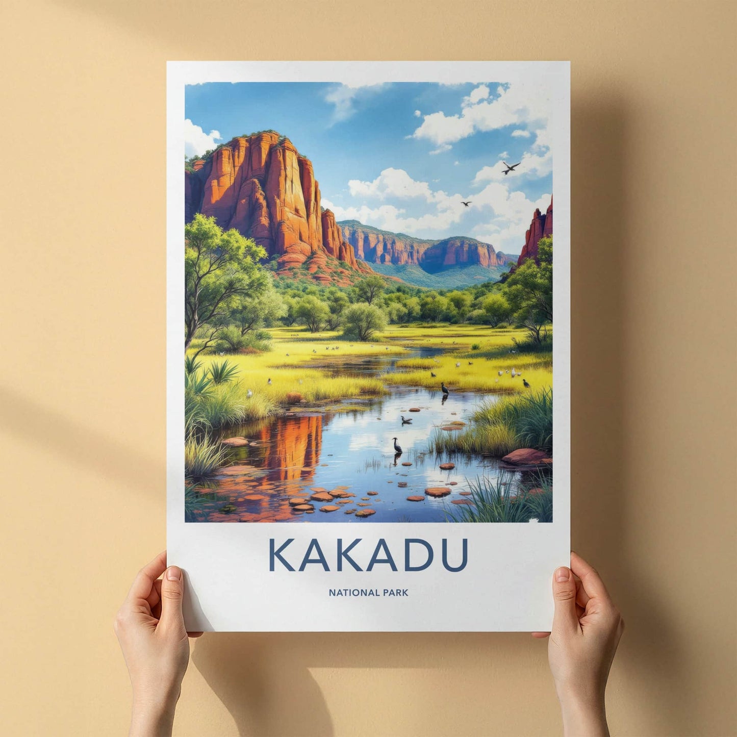 Kakadu National Park Poster - Australia Travel Art - Red Cliffs Wetlands Home Decor