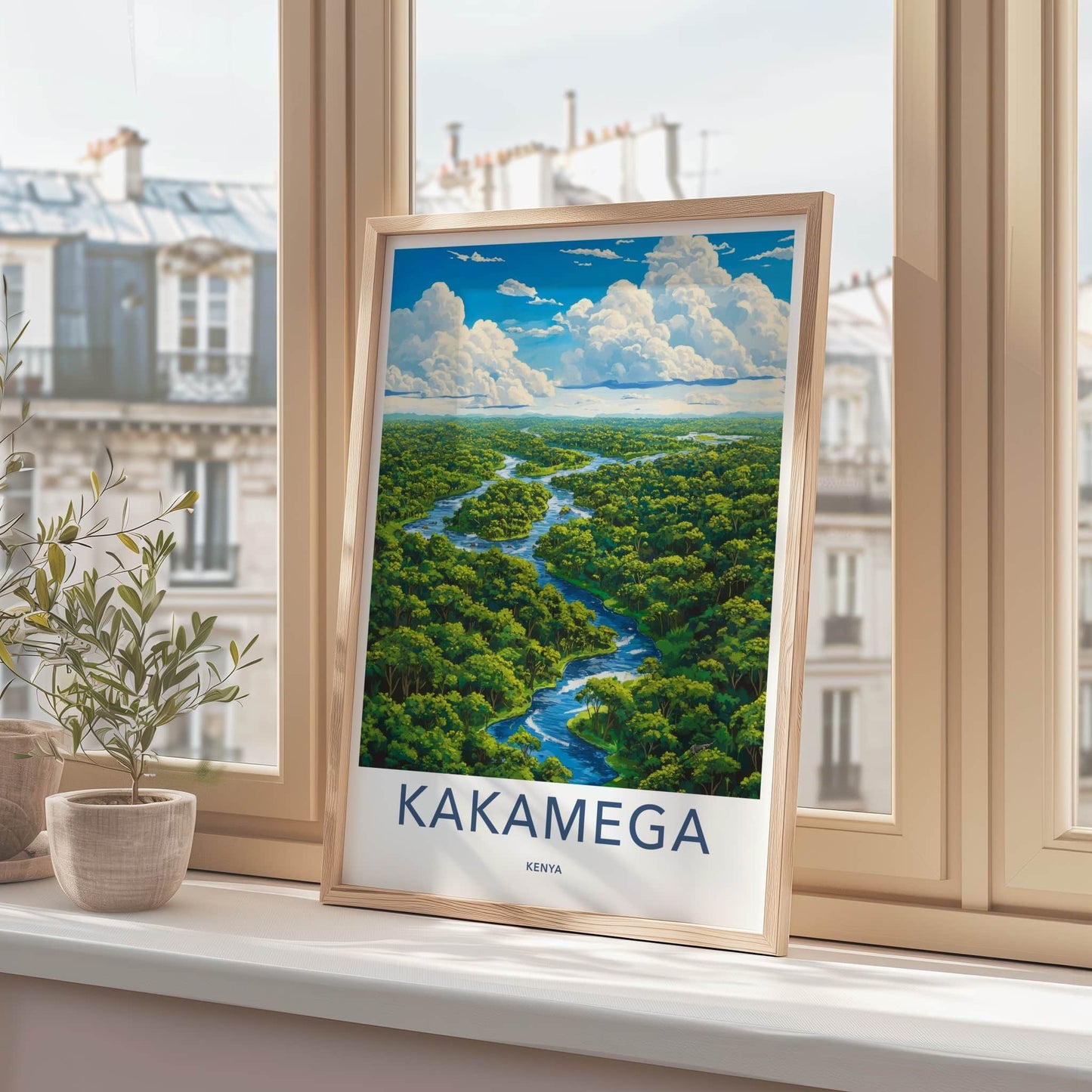 Kakamega Poster - Kenya Travel Art - Winding Forest River Home Decor