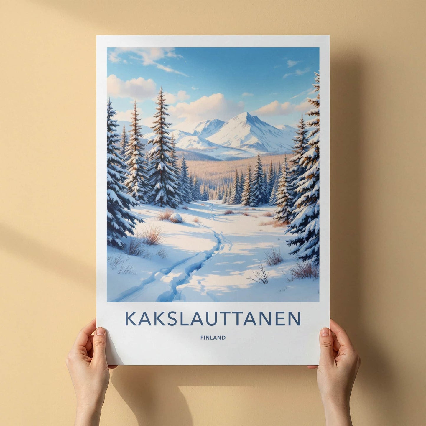 Kakslauttanen Poster - Finland Wall Art - Winter Forest Path Home Decor