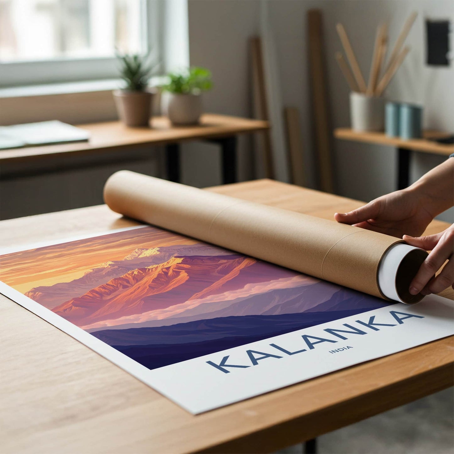 Kalanka Poster - India Travel Art - Uttarakhand Himalayan Sunrise Peaks Home Decor