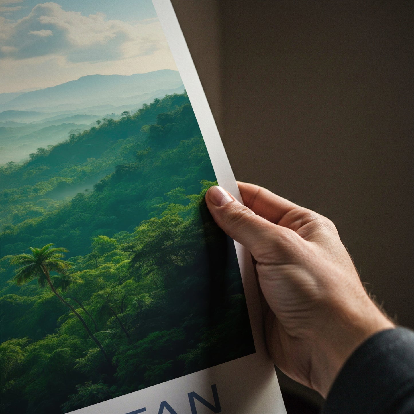Kalimantan Poster - Indonesia Travel Art - Misty Forest Valley Home Decor
