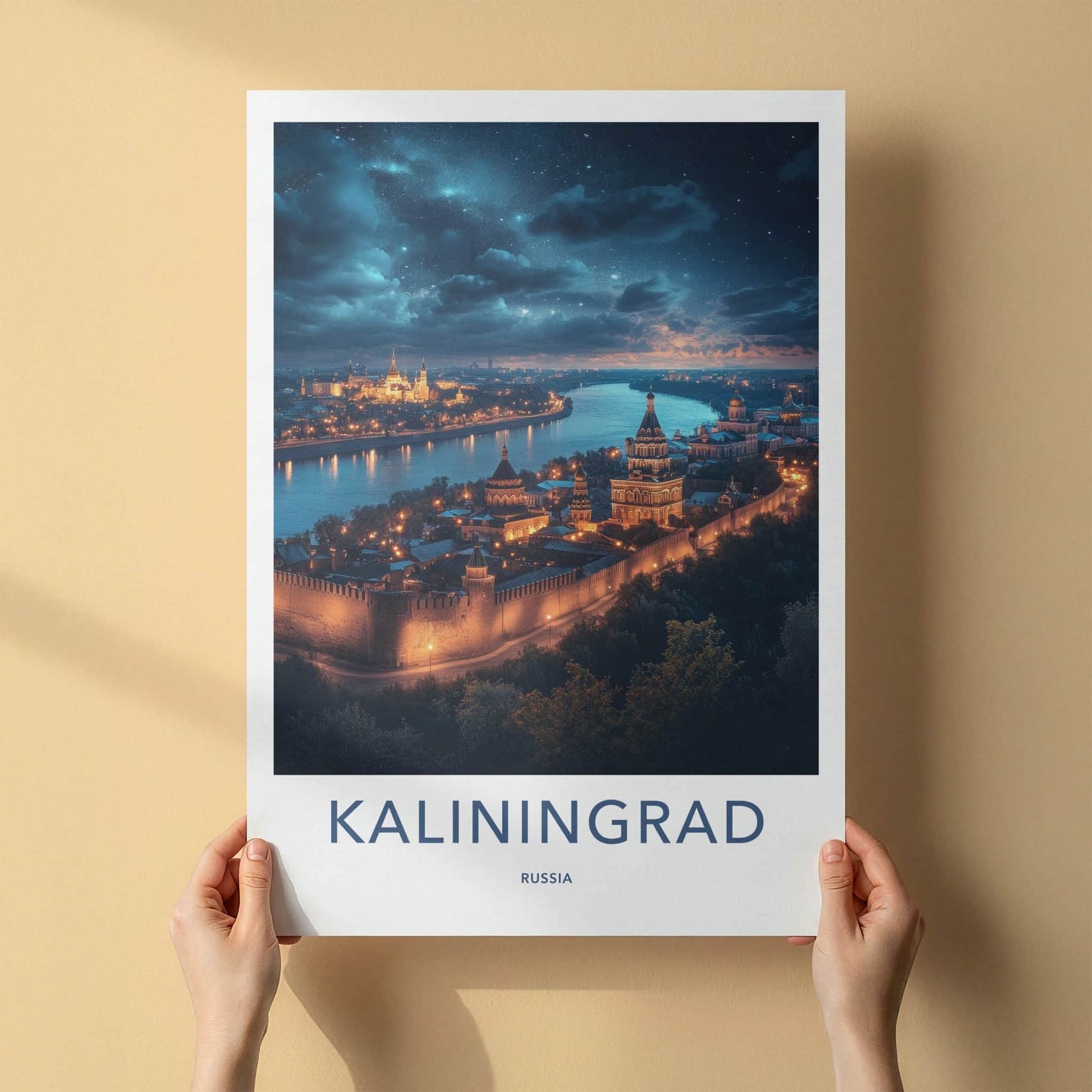 Kaliningrad Poster - Russia Travel Art - Starry City Vista Home Decor