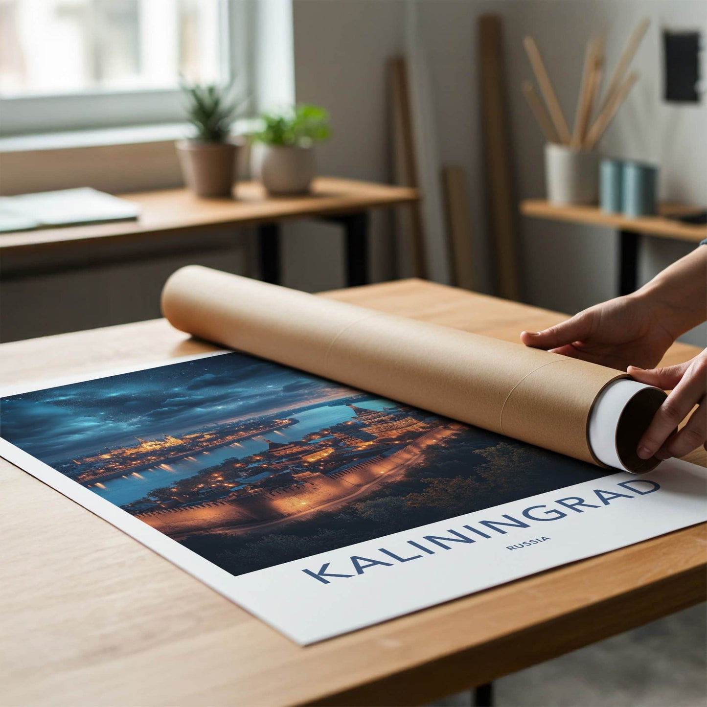 Kaliningrad Poster - Russia Travel Art - Starry City Vista Home Decor
