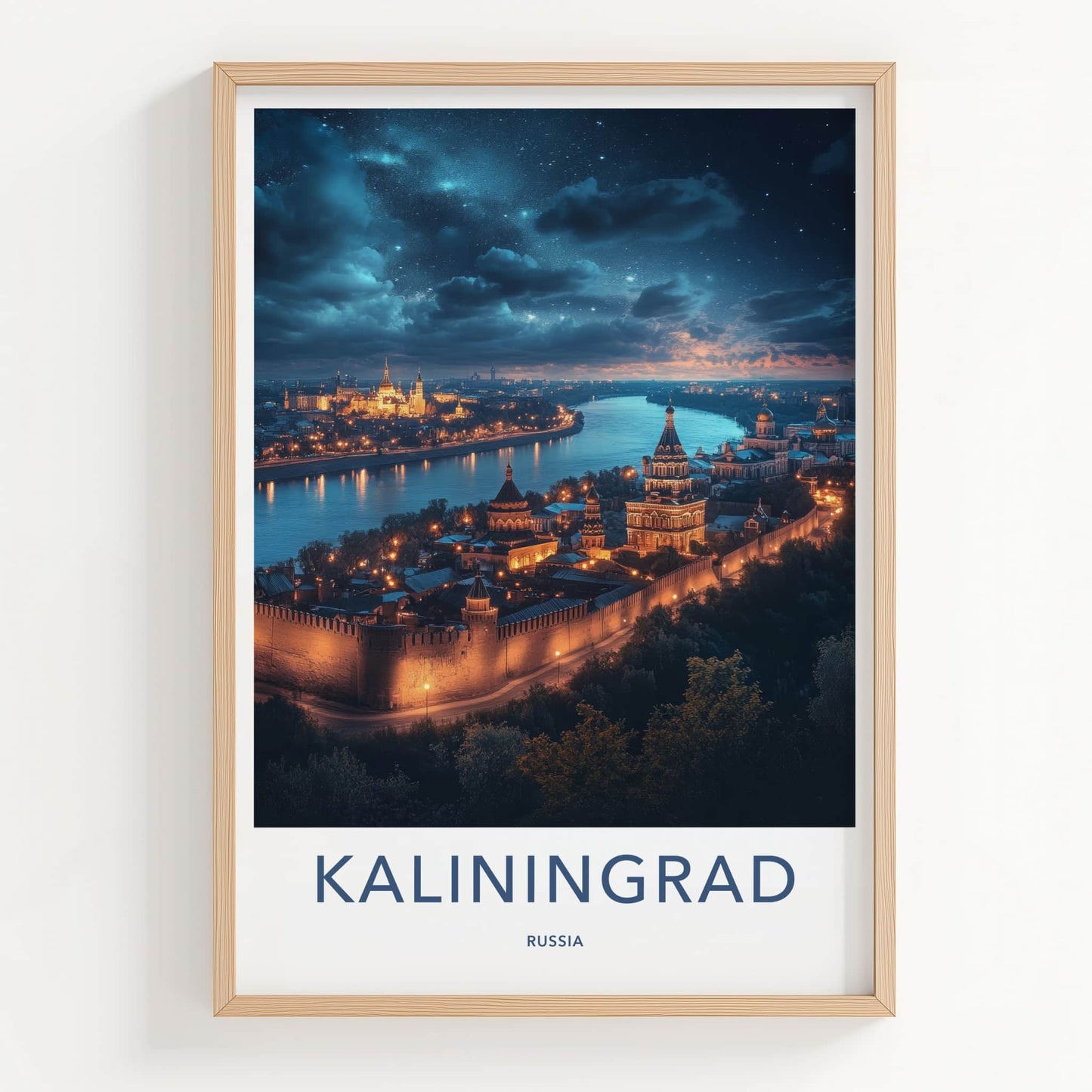 Kaliningrad Poster - Russia Travel Art - Starry City Vista Home Decor