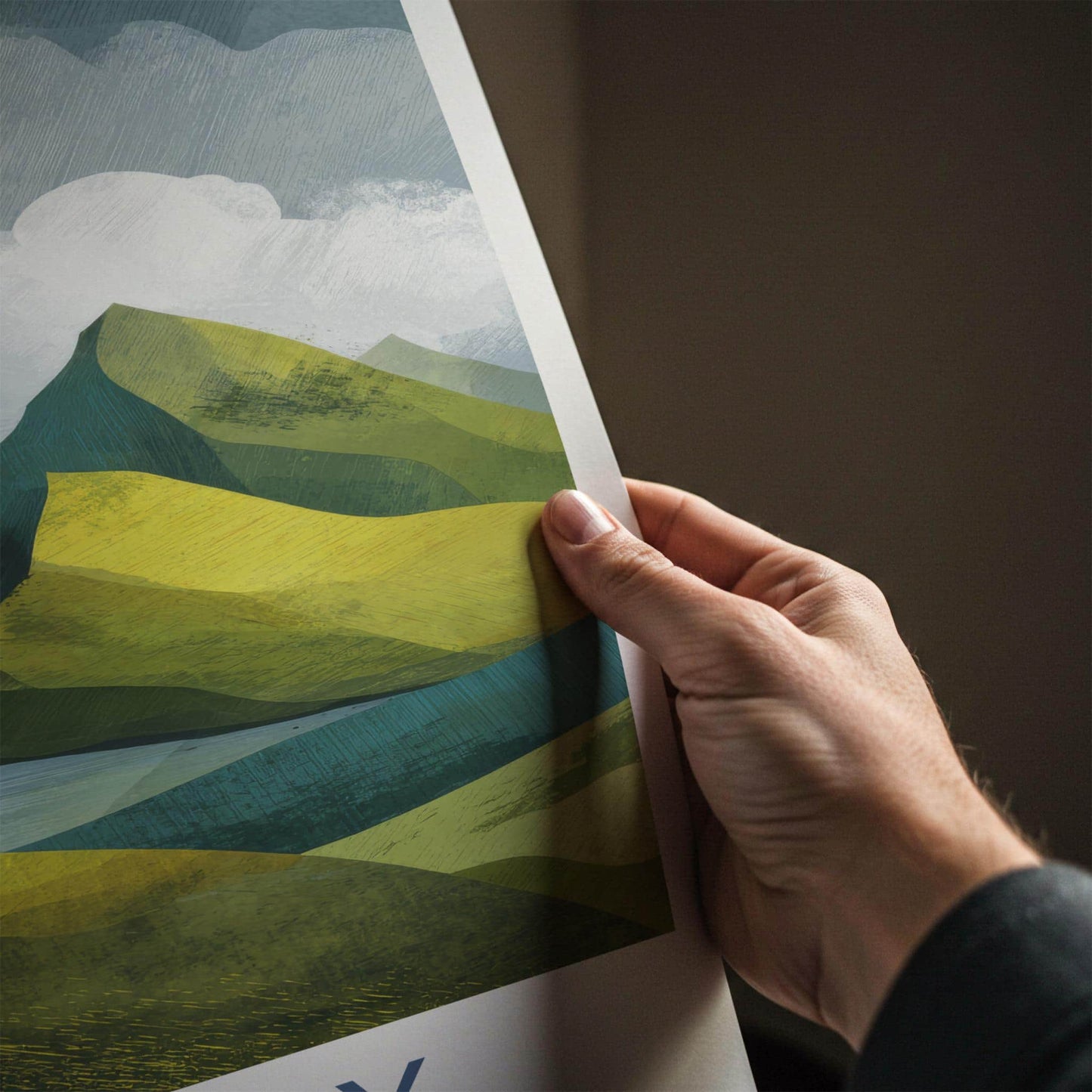 Kalsoy Poster - Faroe Islands Wall Art - Green Hillside Seascape Home Art